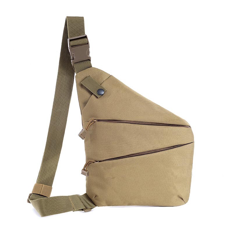 Men Shoulder Bag Tactical Handgun Storage Holster Left Right Chest Bag Pack Tan