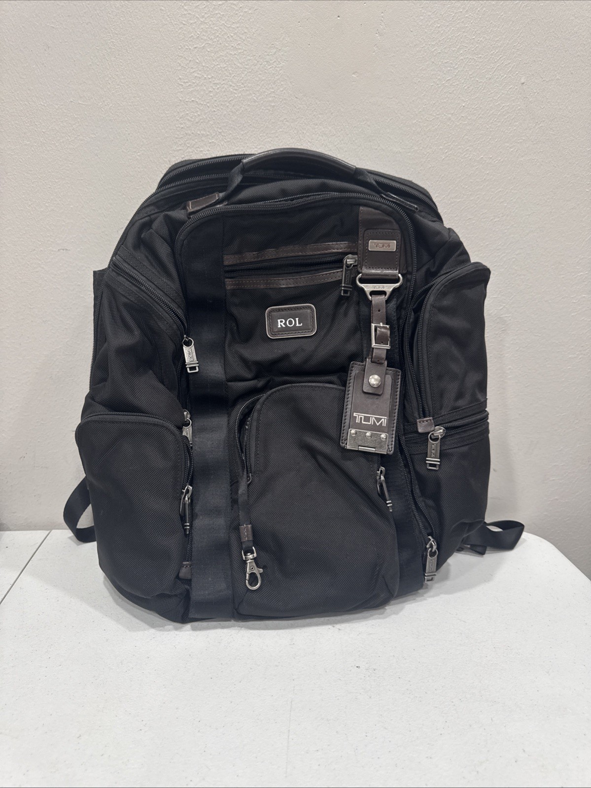 Tumi Alpha Blavo Backpack Dark Brown 42cm Travel Bag Used Excellent Condition