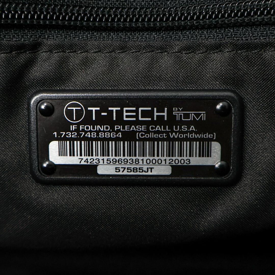Tumi T-Tech 57585 Black Nylon Cotton Backpack Laptop Travel Bag Mens Zip Pocket