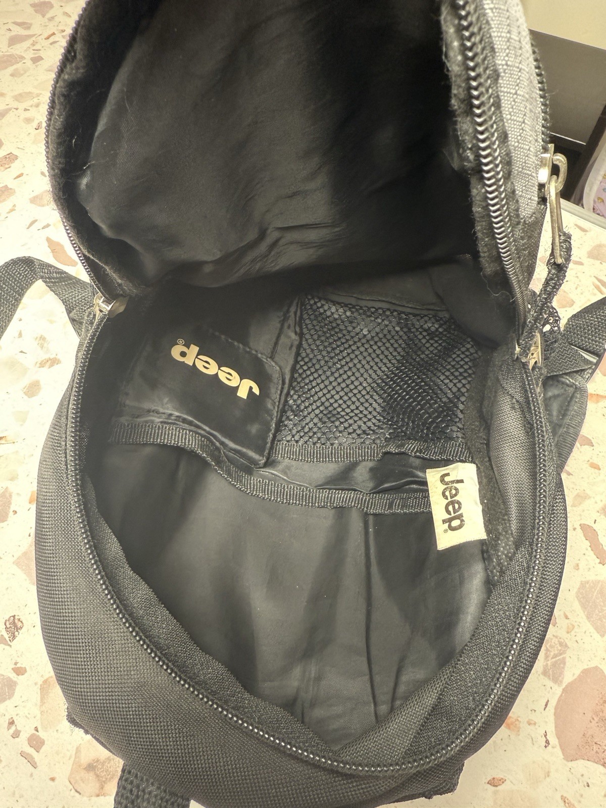 Jeep Backpack Black Crossbody Travel Bag Adjustable Strap 9×13