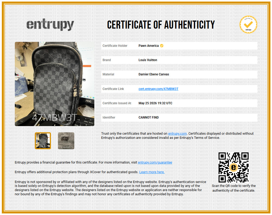 Louis Vuitton Avenue Slingbag Damier Graphite Canvas Men’s Shoulder Bag