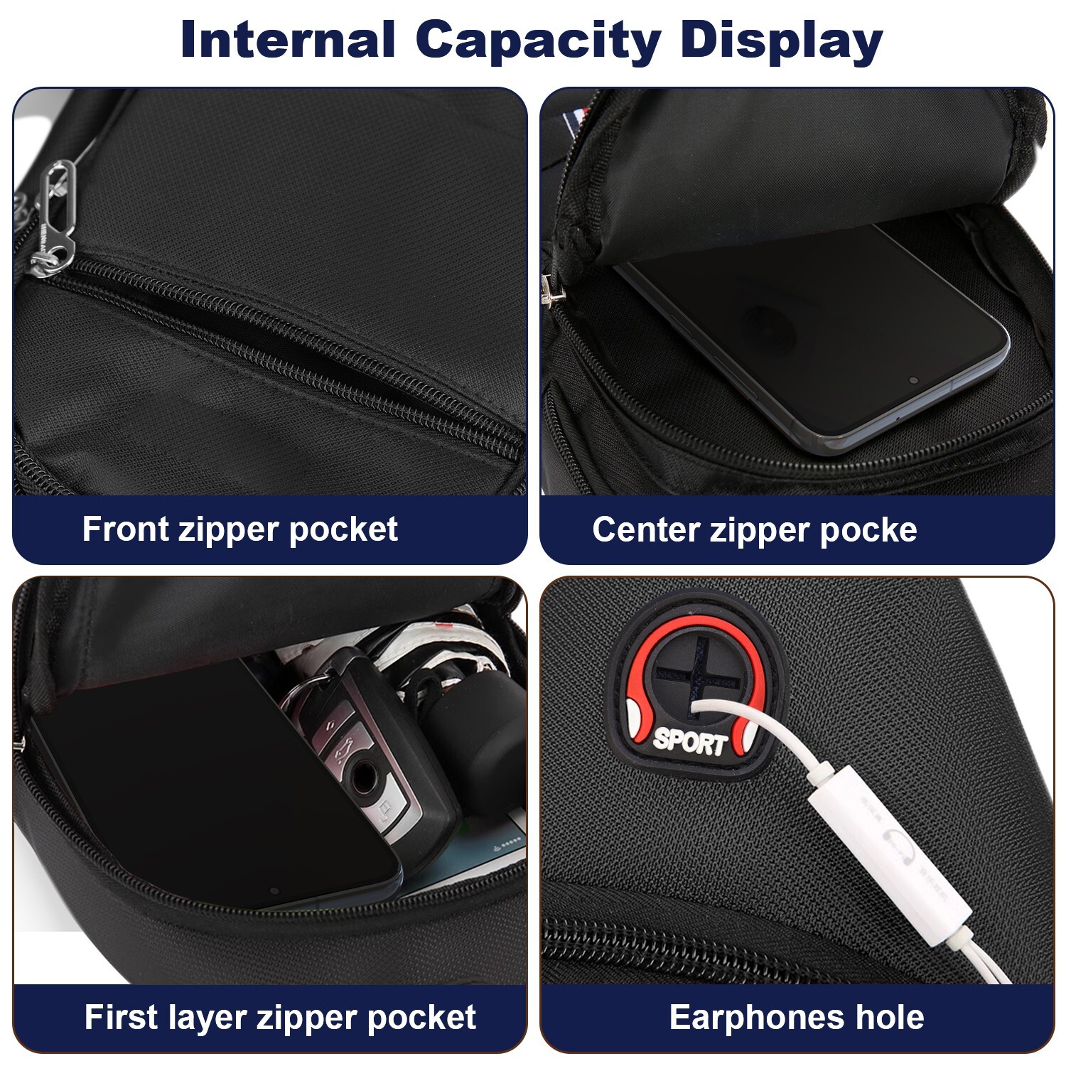 Men’s Backpack Causal Sling Bag Chest Shoulder Fanny Pack Crossbody Sport Travel