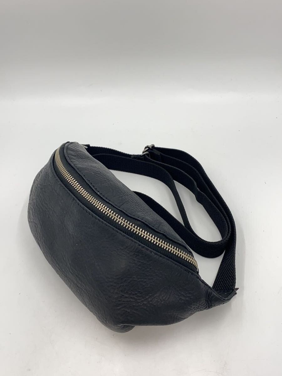 MR.OLIVE Waist Bag, Leather, Black, Plain