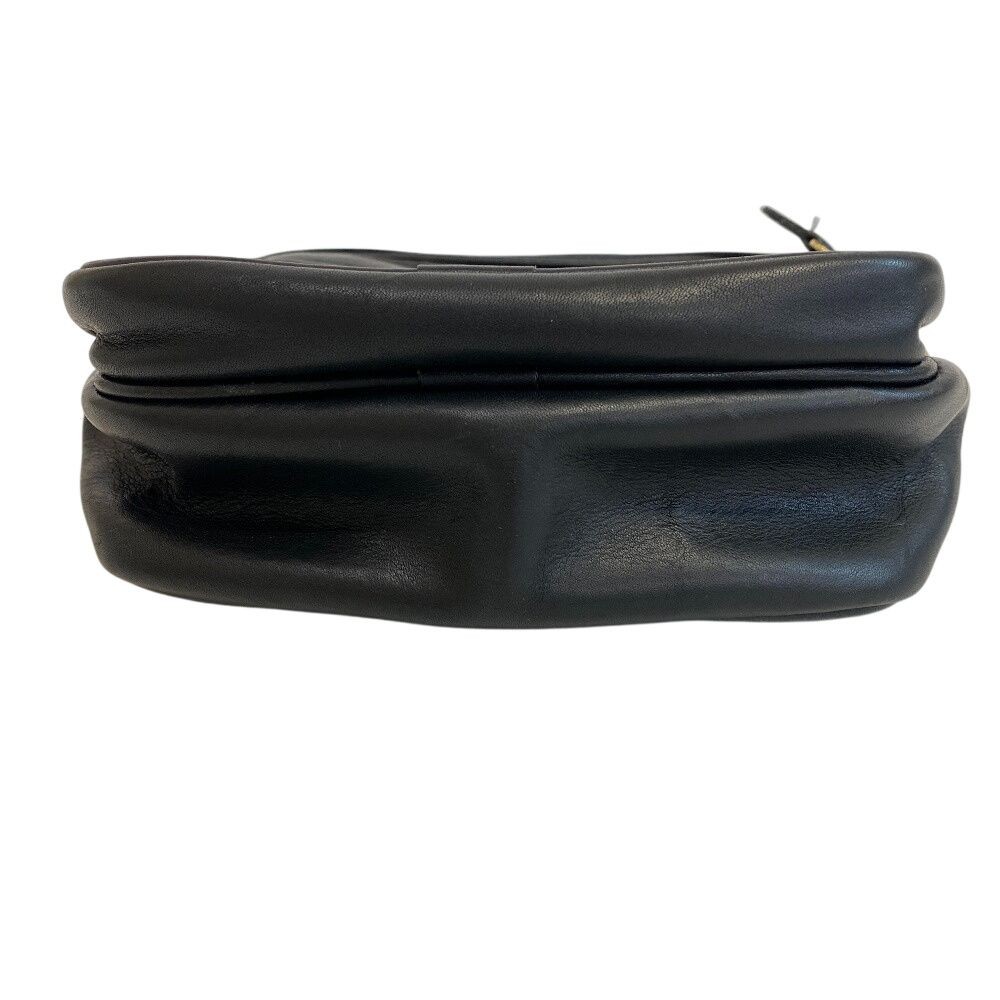 COACH Vintage Leather Shoulder Bag Men Black Crossbody with Charm