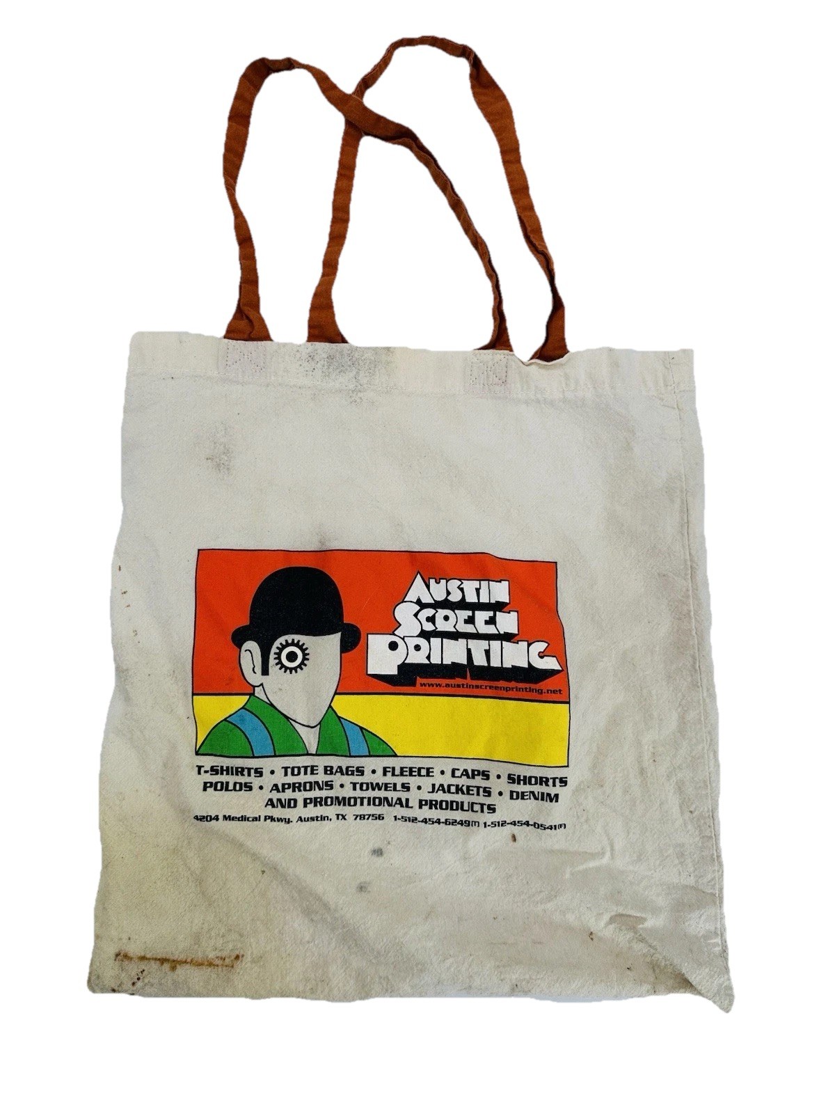 Vintage 90s Austin Texas Screen Printing The Clockwork Orange Movie Tote Bag