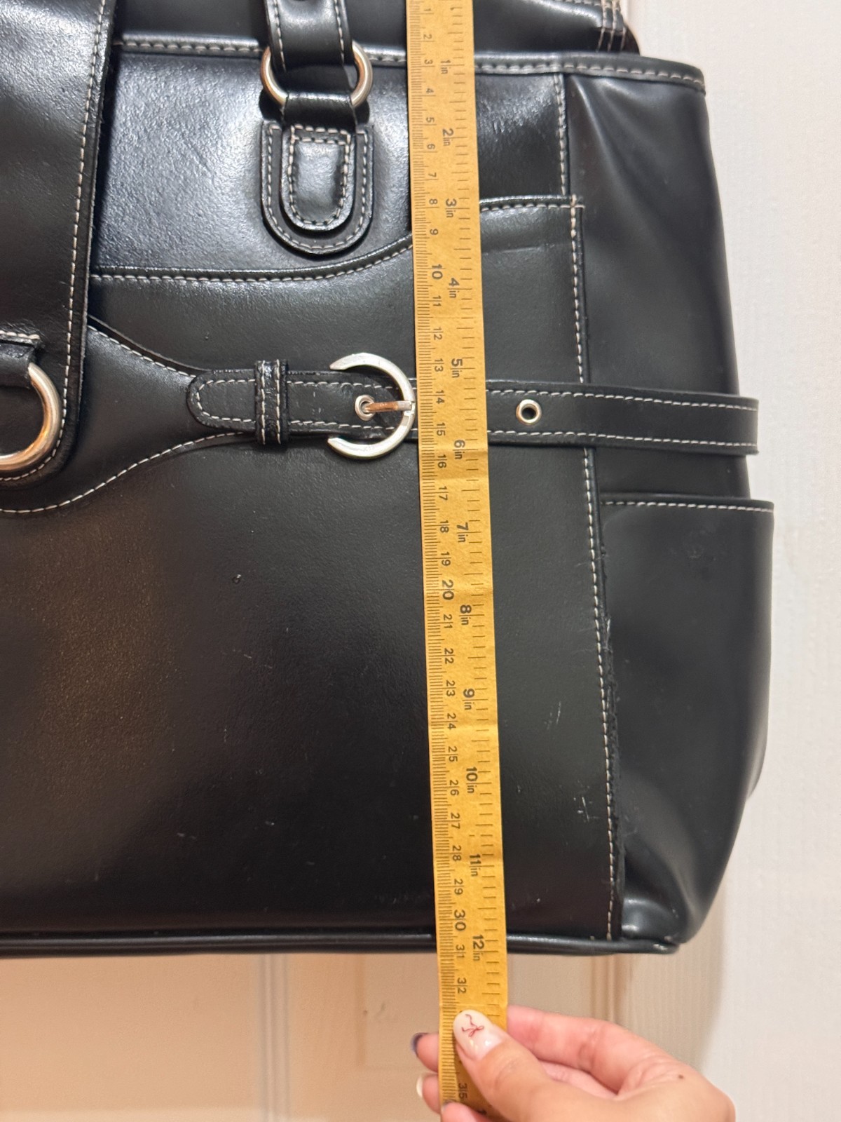 McKlein Black Leather Business Tote Laptop Briefcase Organizer 20″ x 12″