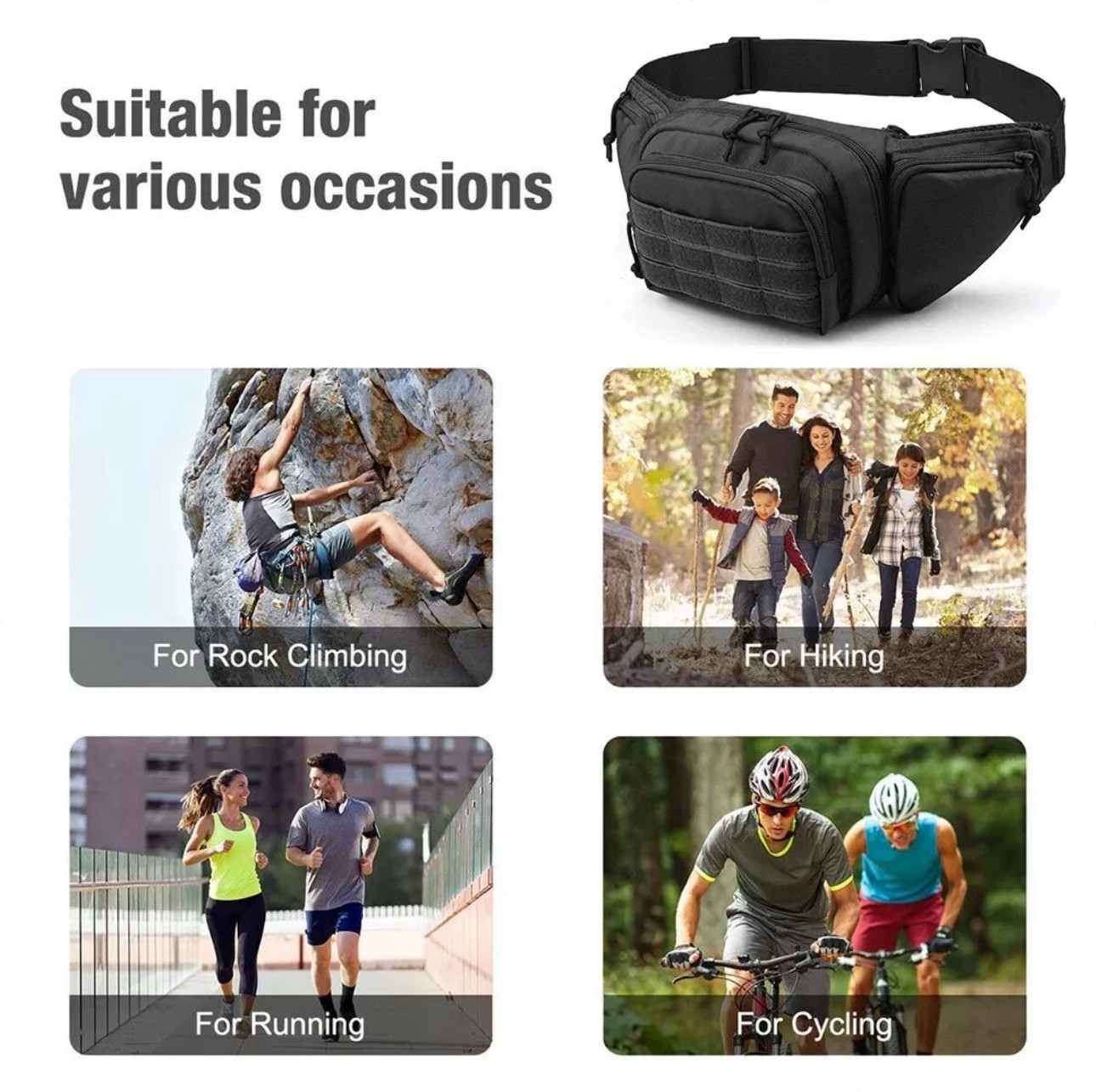 Concealed Carry Fanny Pack Holster Tactical Military Pistol Waist Pouch Gun Bag