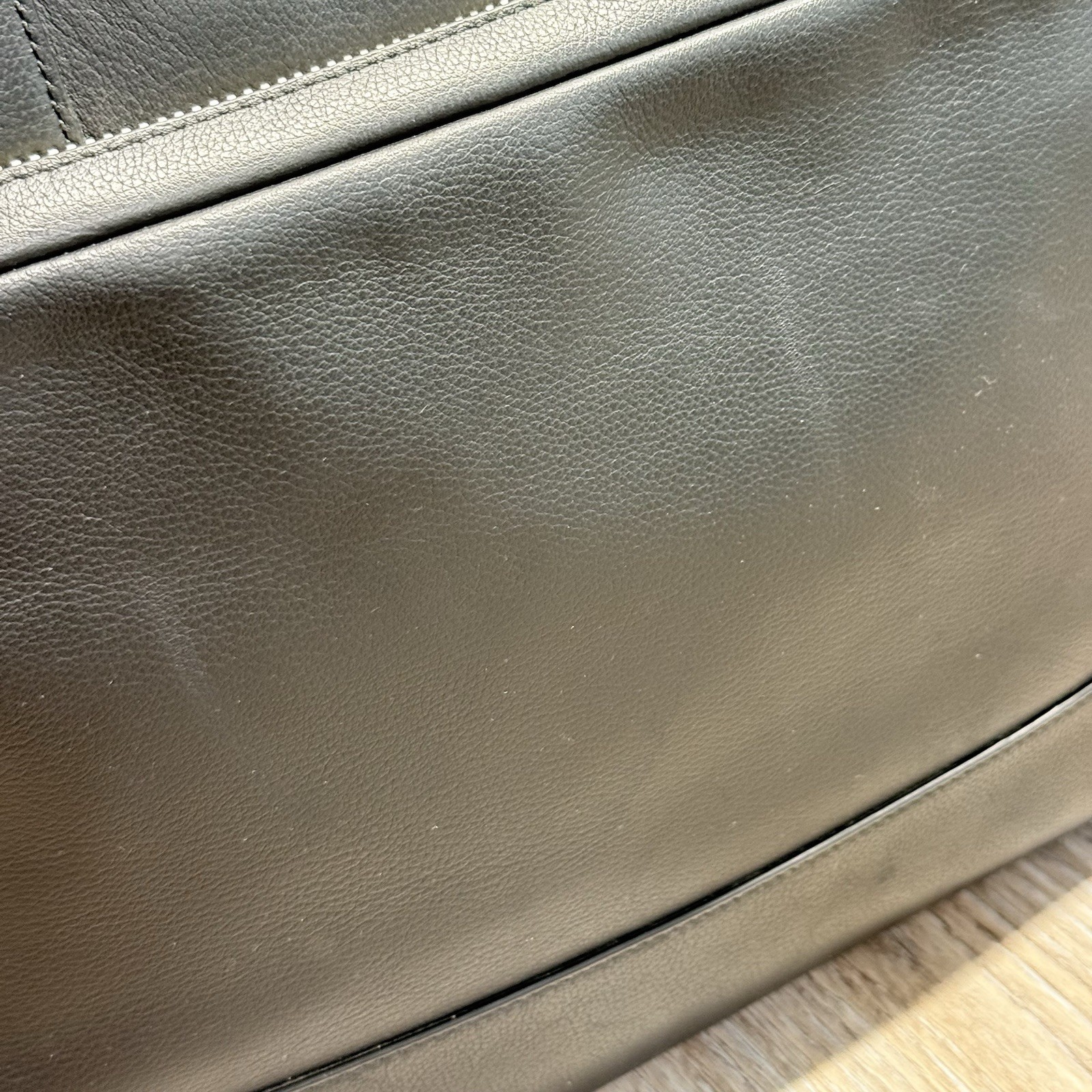 COACH 24 hour Smooth Black Leather Laptop Briefcase Messenger Bag — F72224
