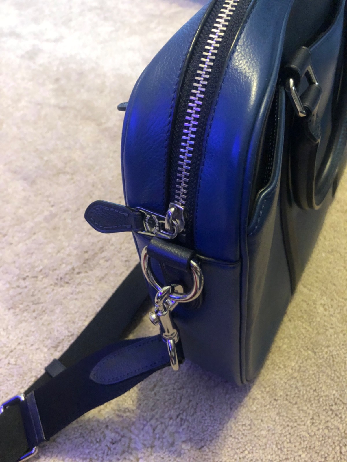 Coach Metropolitan Blue and Black Leather Computer Bag/Brief Case RARE EUC