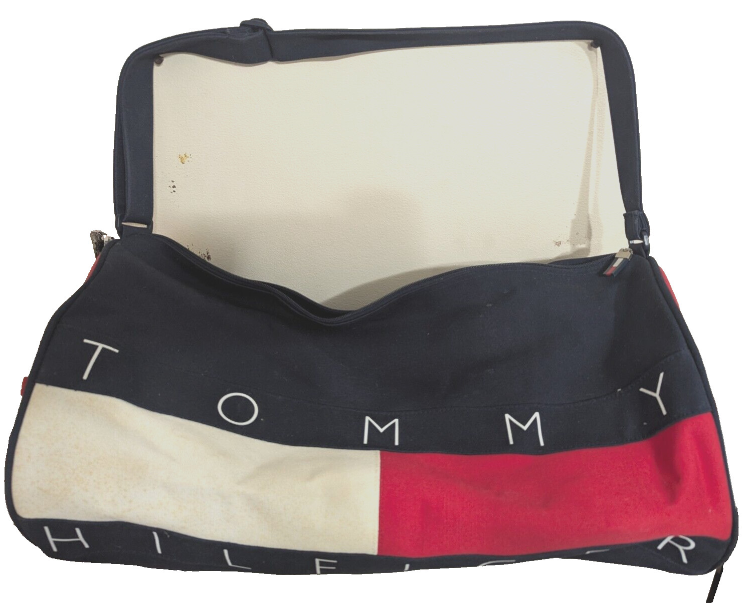 Tommy Hilfiger Duffle Bag w Shoulder Strap VTG 20″ X 12″ X11″ Fully Functional +