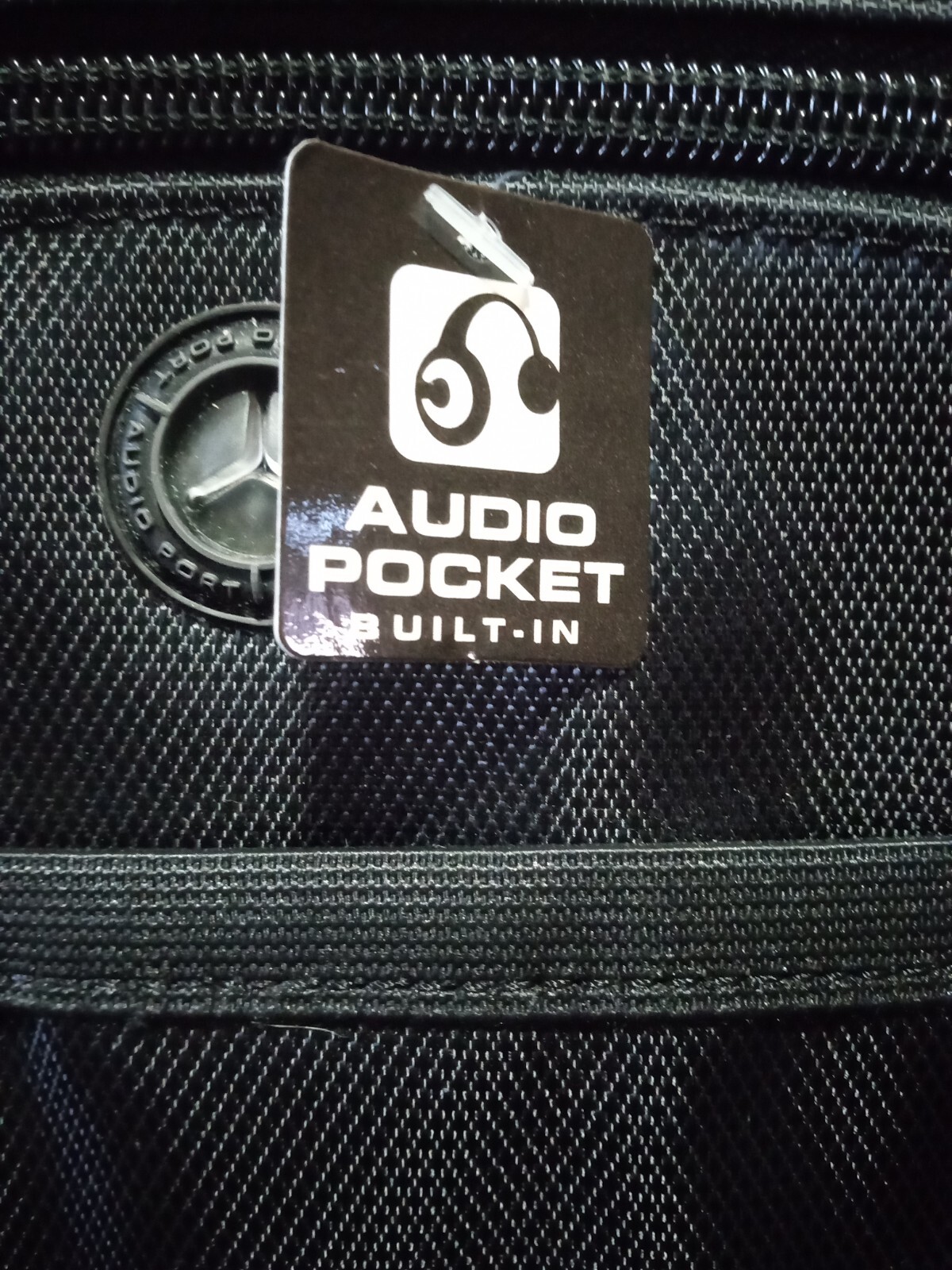 Ogio ‘Carbon’ Black Embroidered Alaris Logo Audio Pocket Headphone Port Backpack