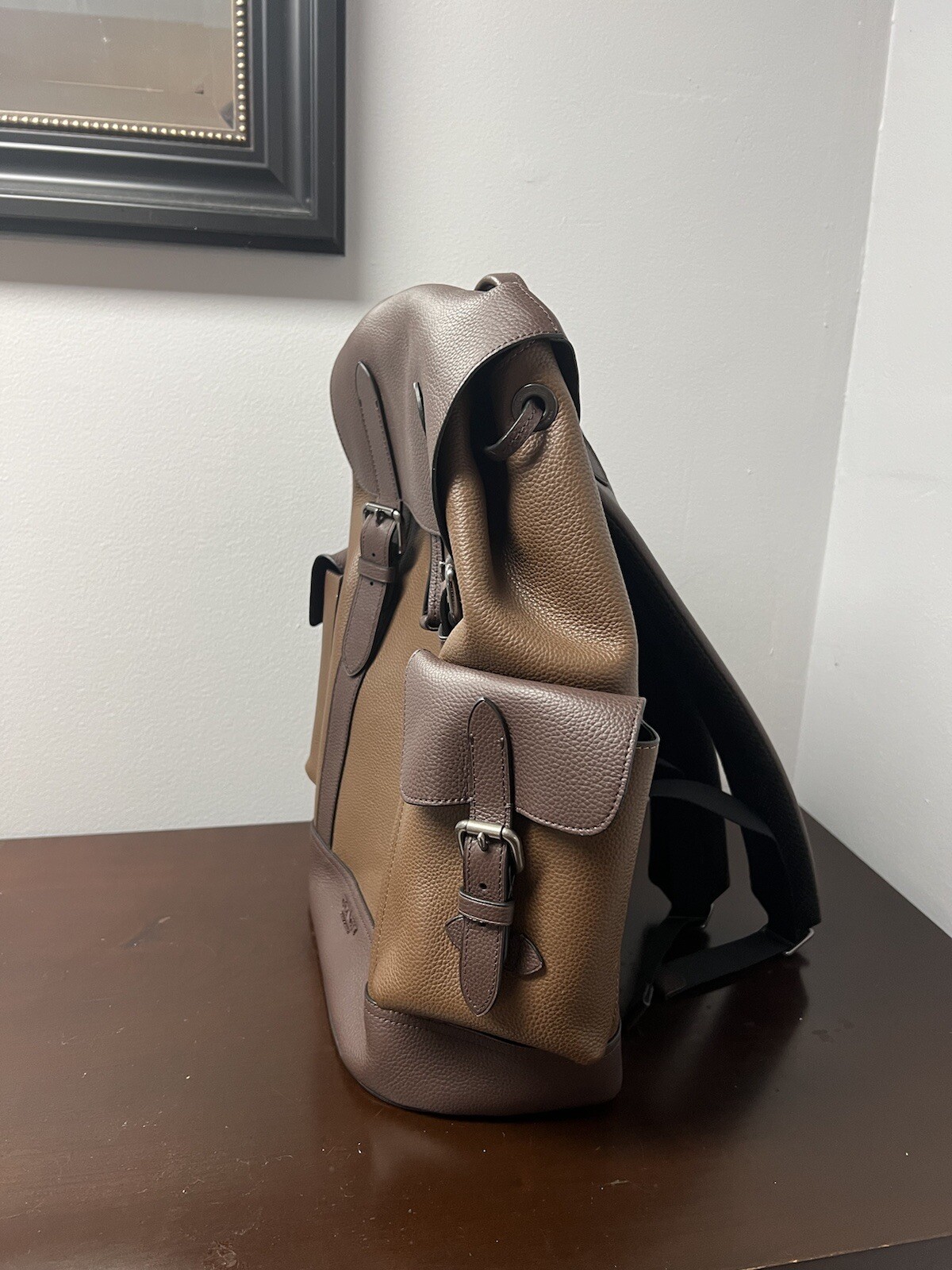 Coach Hudson Leather Backpack Bag Men’s Brown New