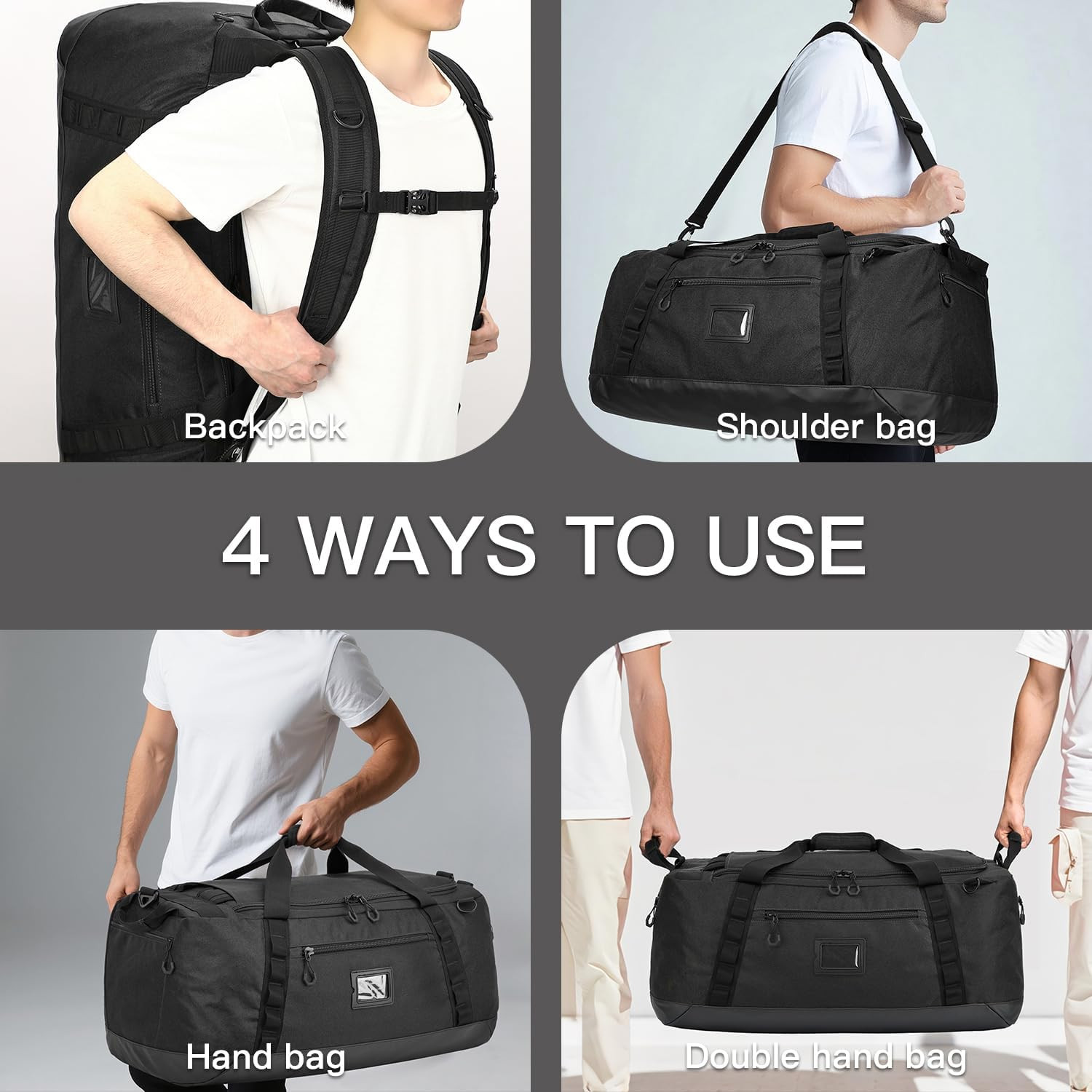 100L Extra Large Travel Duffle Bag Backpack for Men, 3 in 1 Sports
