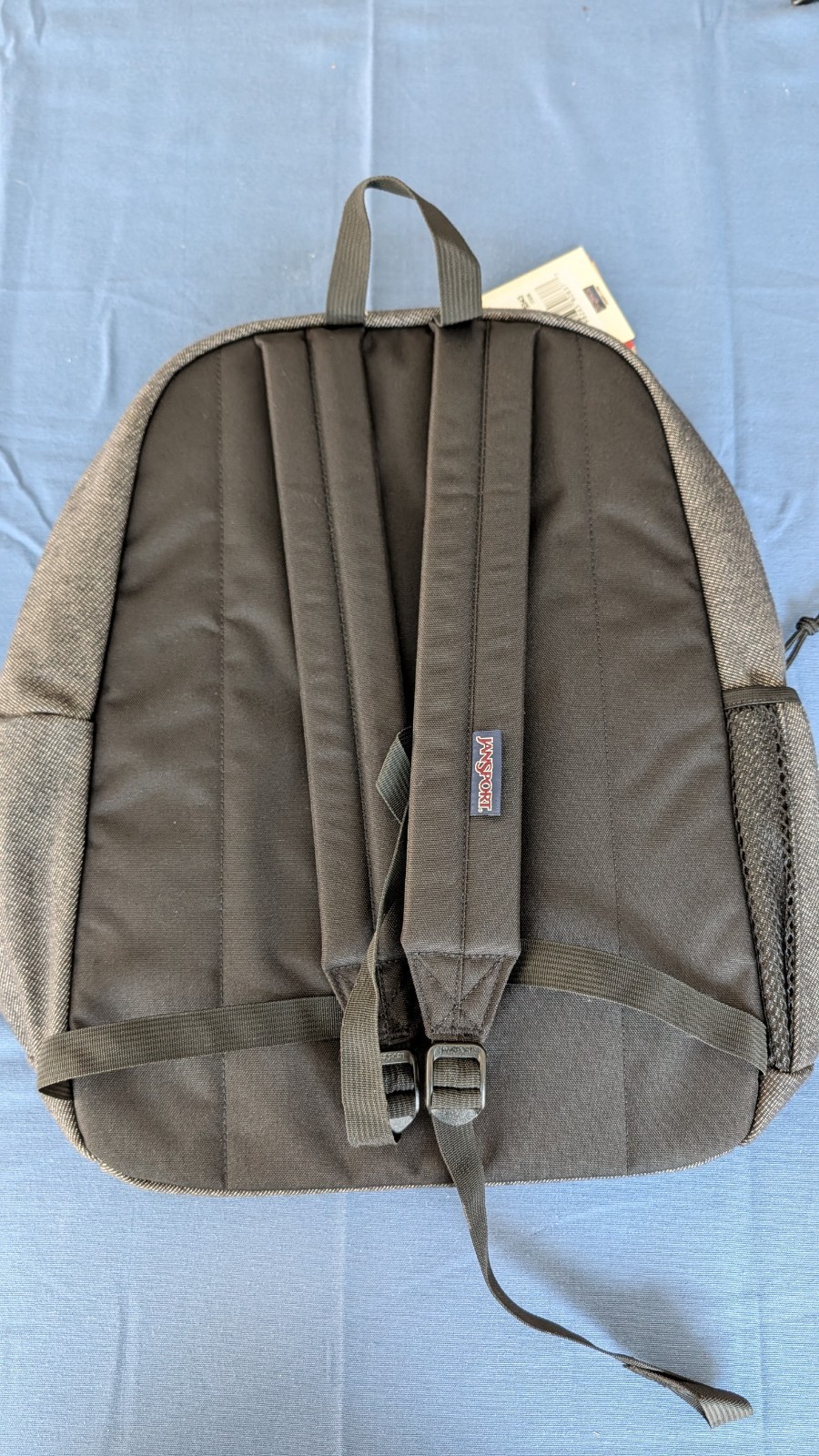 JanSport Cross Town Plus Remix 17″ Backpack – Black: Abstract Denim Shell,