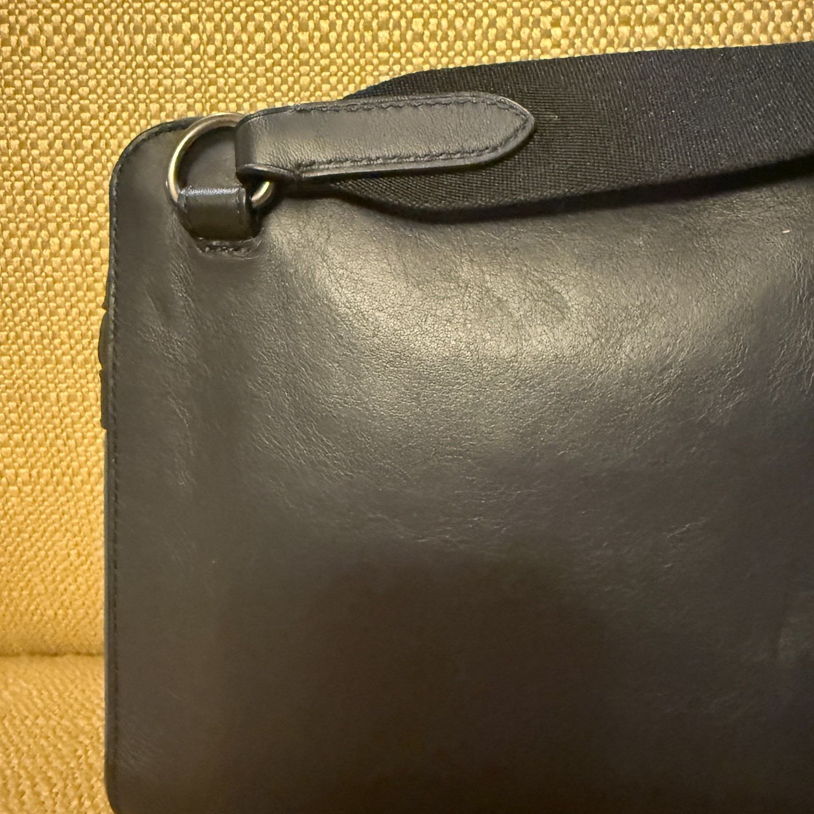 Coach New York Metropolitan Soft Courier Leather Crossbody Blue Black Colorblock