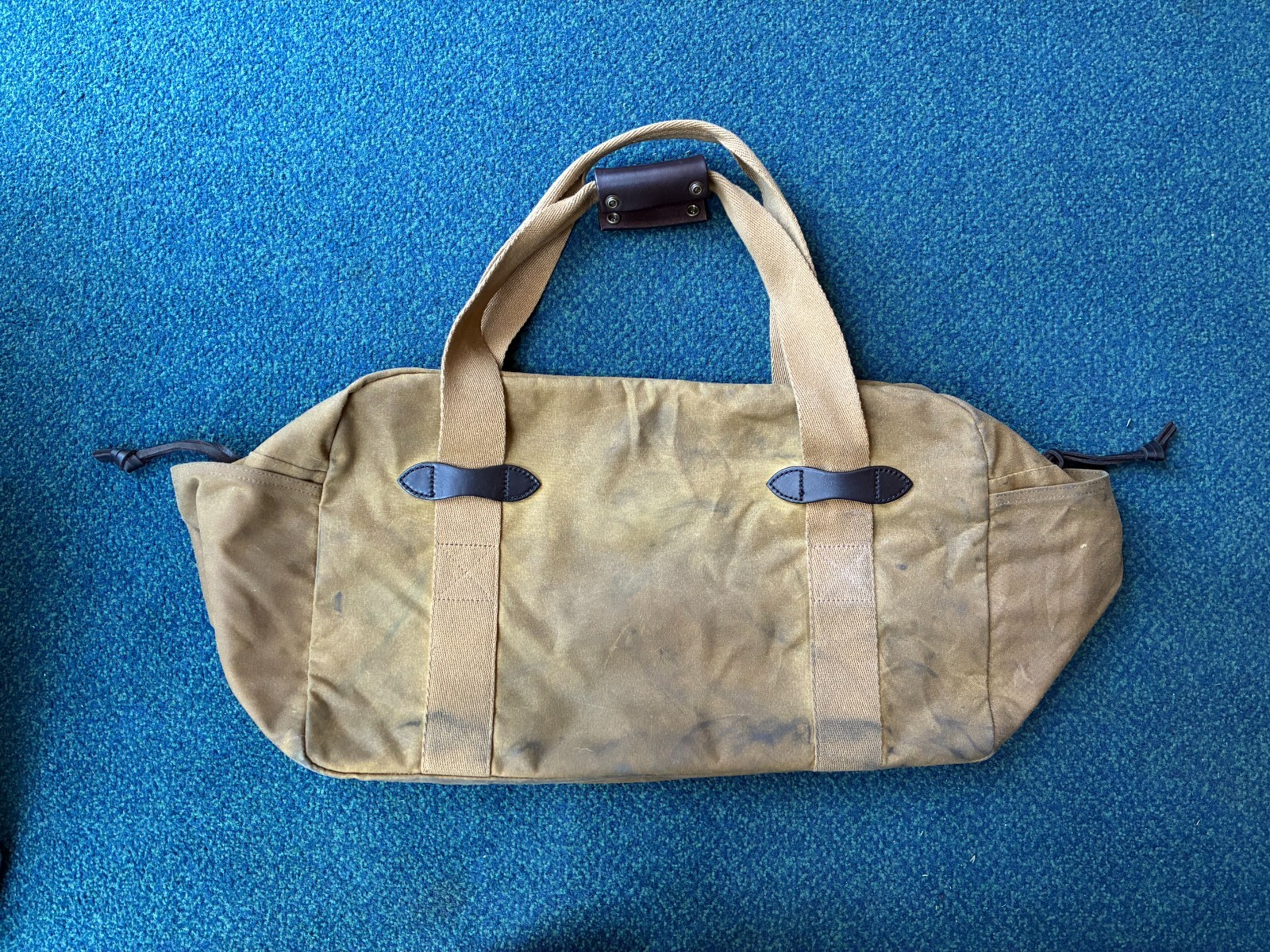 Filson Tin Cloth Medium Duffle Bag | Dark Tan | $250