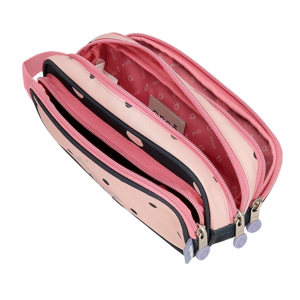 Friends Together Pencil Case, Triple, Pink, 22 x 10 x 9 cm, Polyester, Ro…