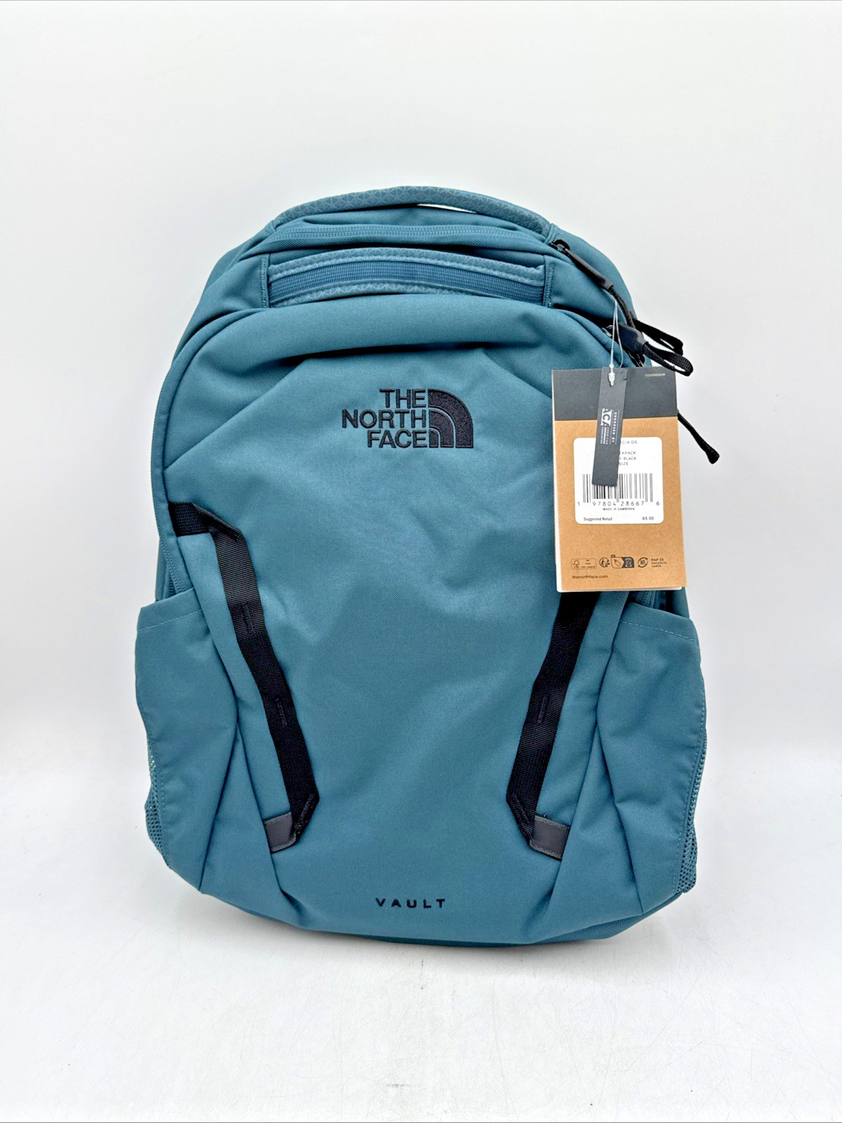 NEW The North Face Vault Backpack Deep Teal Space Black NWT