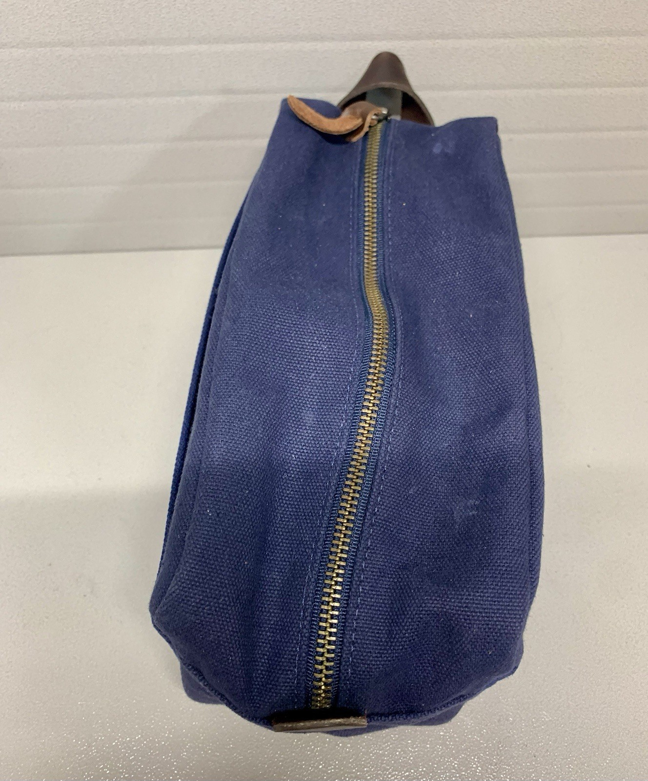 Jack + Mulligan Canvas/LeatherTrm Navy Dopp Bag Toiletry Mens~VERY GOOD CONDITN!