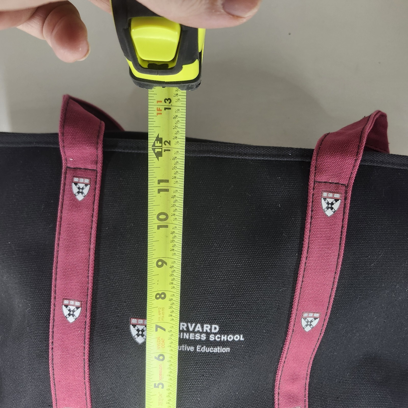 Harvard Business School Black Maroon Executive Education Canvas Fabric Tote Bag