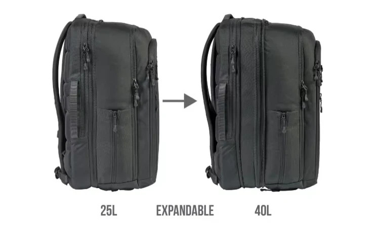 Cabela’s Bass Pro Shops ASCEND Priority 40 Expandable Commuter Backpack Bag Blk