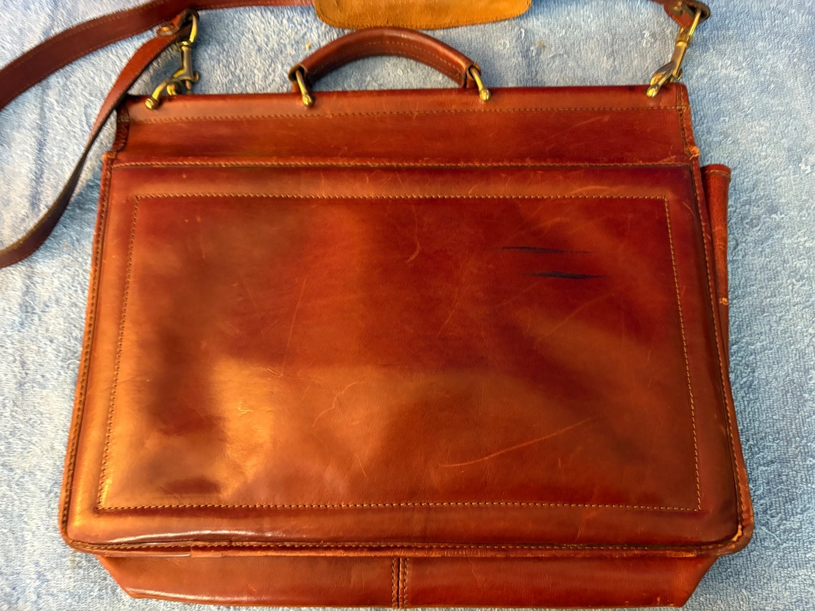 Jack Georges Cognac Tuscany Leather Briefcase