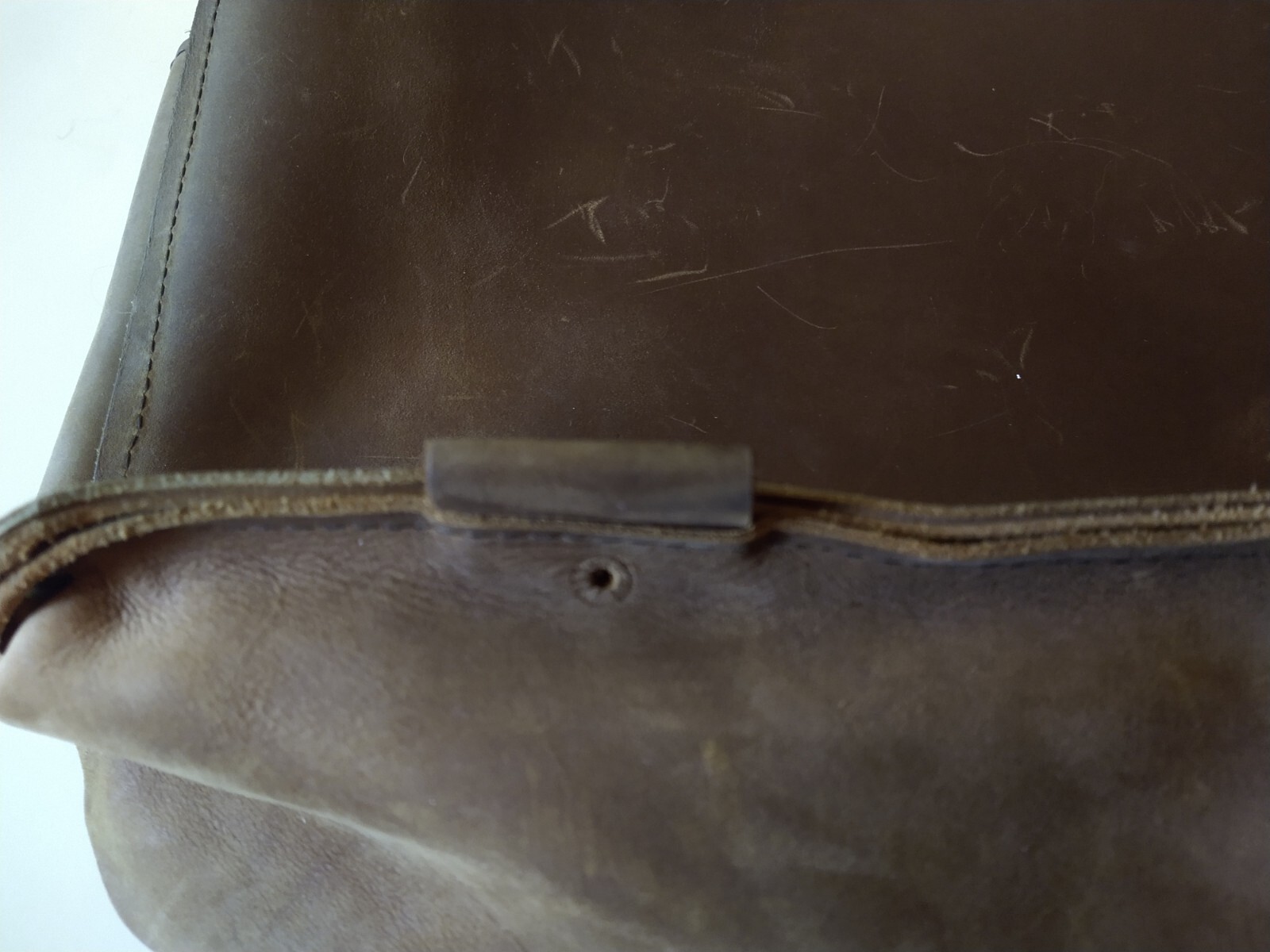 Copper River Co Brown Leather 19″ Harness Crossbody Messenger Bag Made In USA