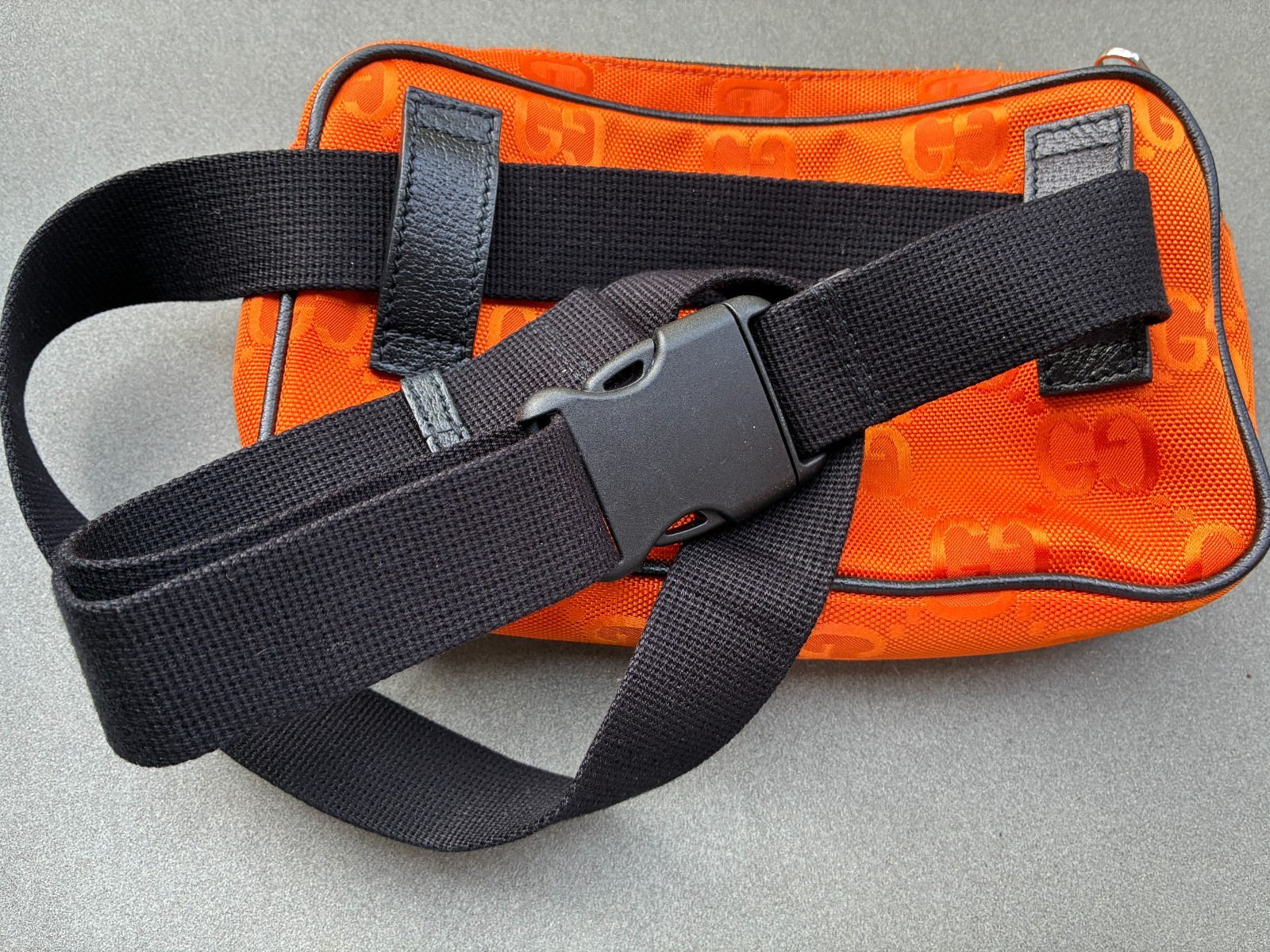Authentic Gucci Off The Grid GG Monogram ECONYL Belt Bag Orange Black Fanny Pack