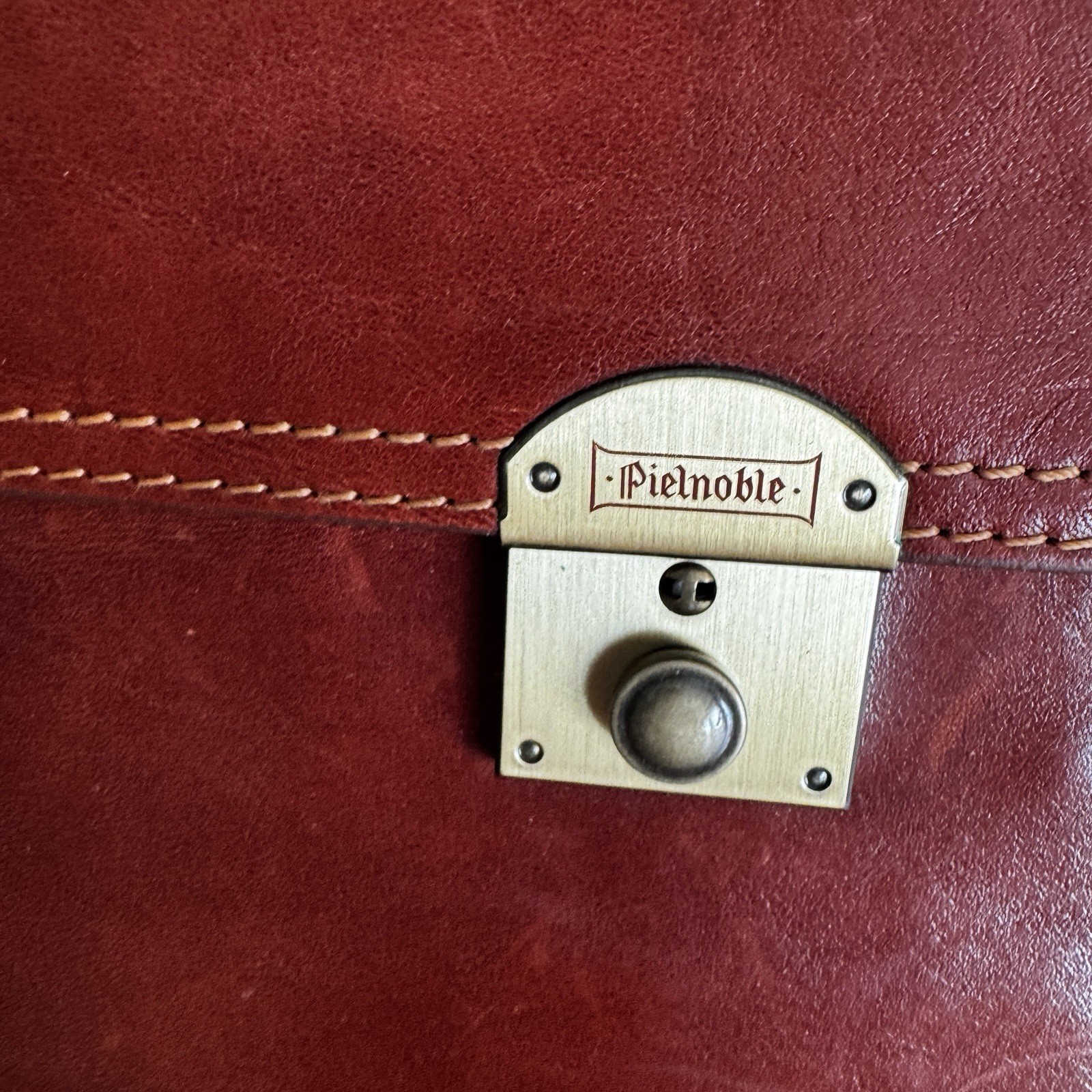 Pielnoble Rustic PR703 Leather Briefcase Made in Spain Pop Rocks Inc Rare
