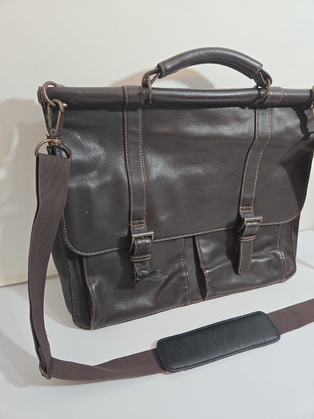 Wilson Leather Brown Laptop Carrying Case Computer Bag Briefcase Messenger Bag