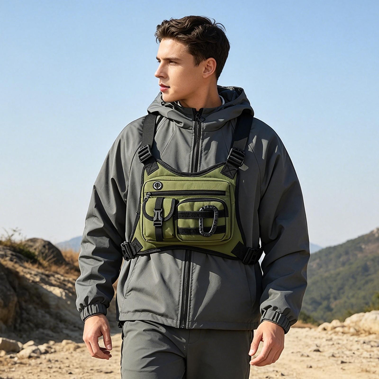 Outdoor Travel Adjustable Chest Pack Sports Running Vest Bag New
