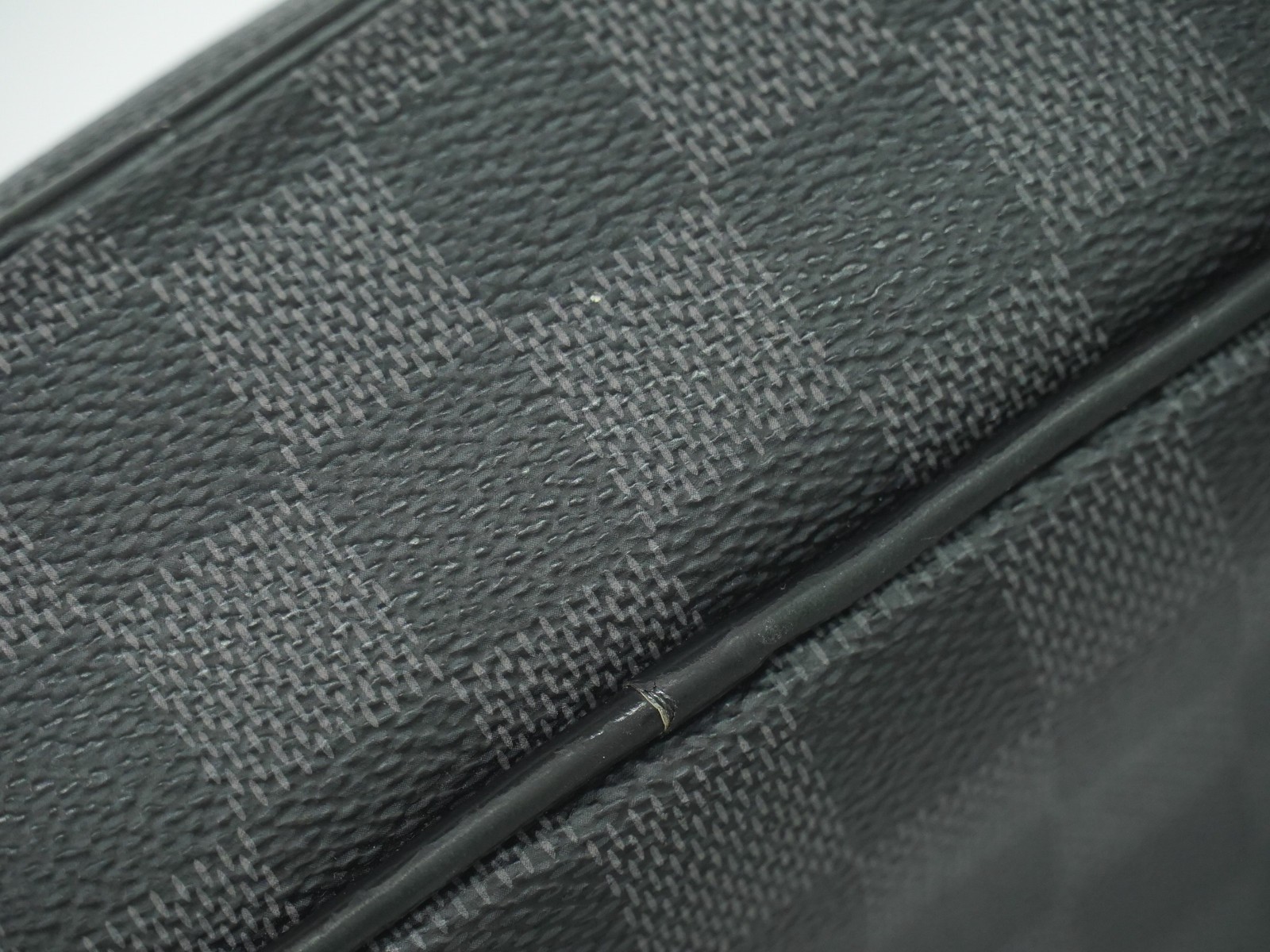 Louis Vuitton Ambler N41289 Damier Graphite Canvas Belt Body Bag Black Gray