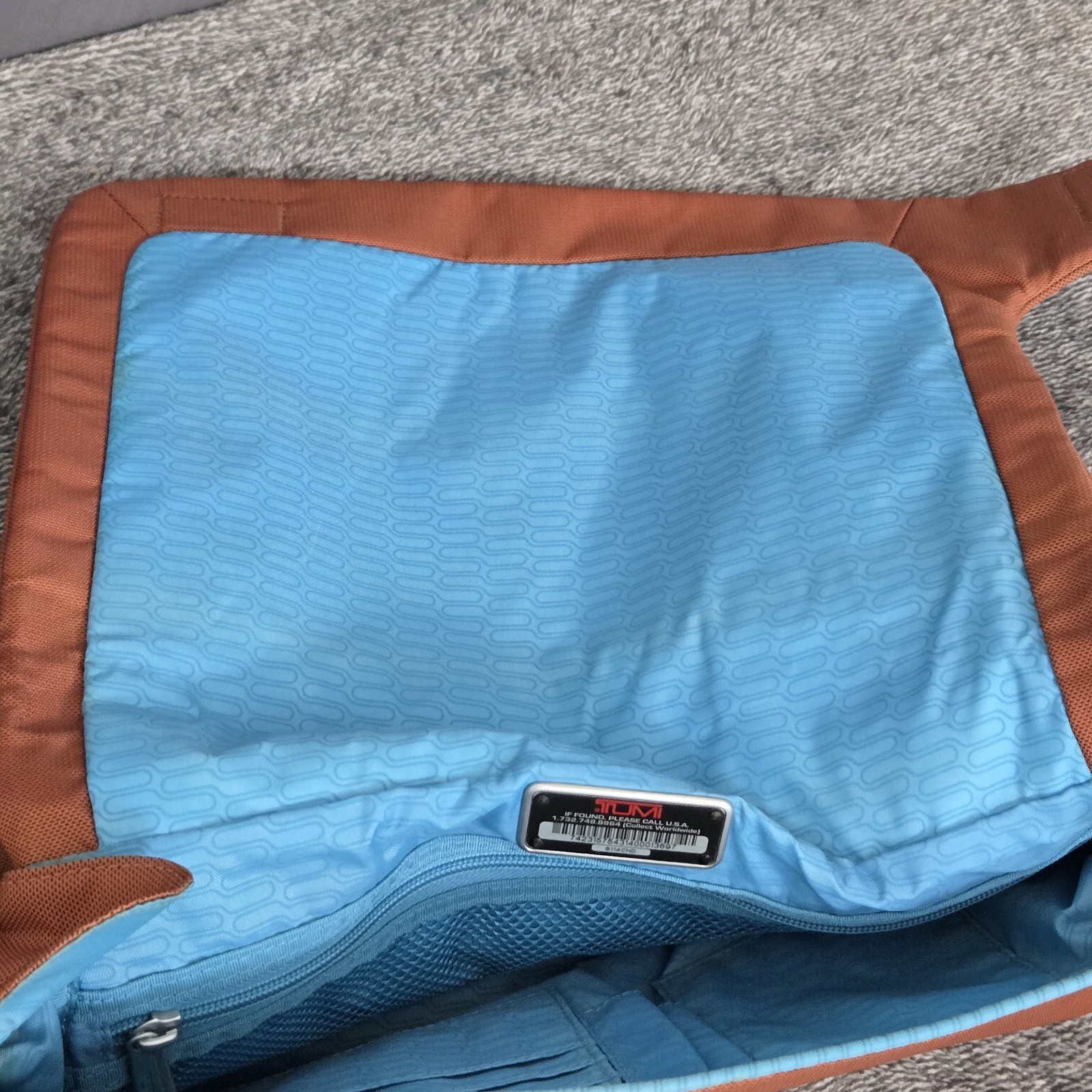 Tumi T-Tech Messenger Bag Orange Flame Ballistic Nylon Laptop Travel Crossbody