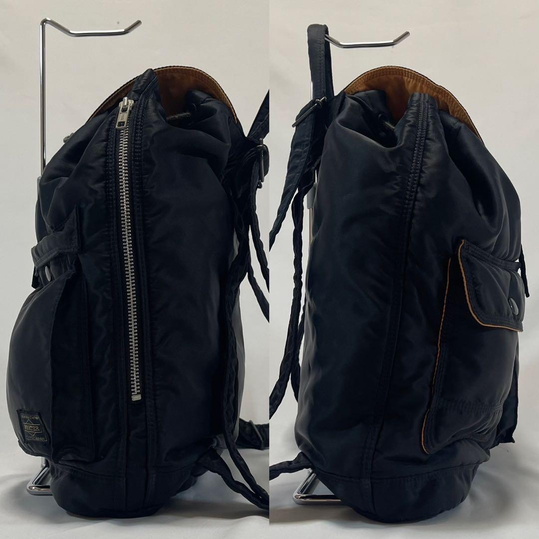 PORTER TANKER Backpack Nylon Black Used 37.5cm 28 to 32cm Authentic
