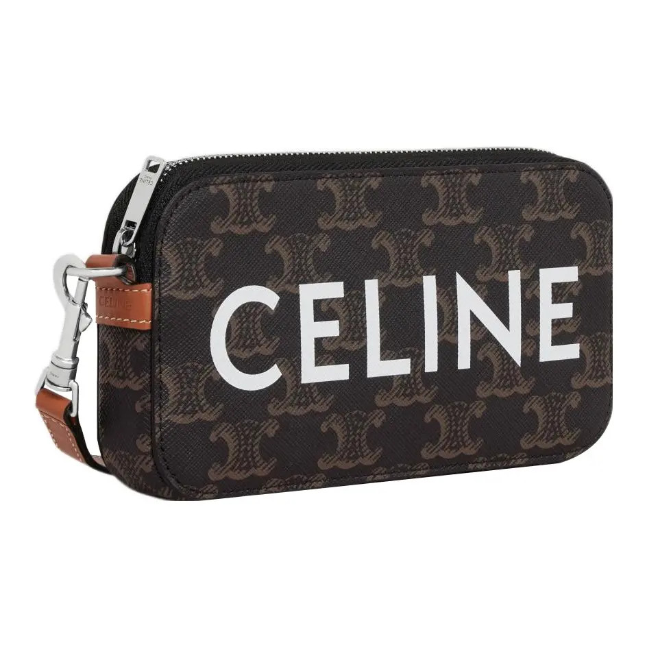 CELINE Triumphal Arch Logo Shoulder Bag Crossbody Bag Handbag Men’s 6.8x1x3.5 in