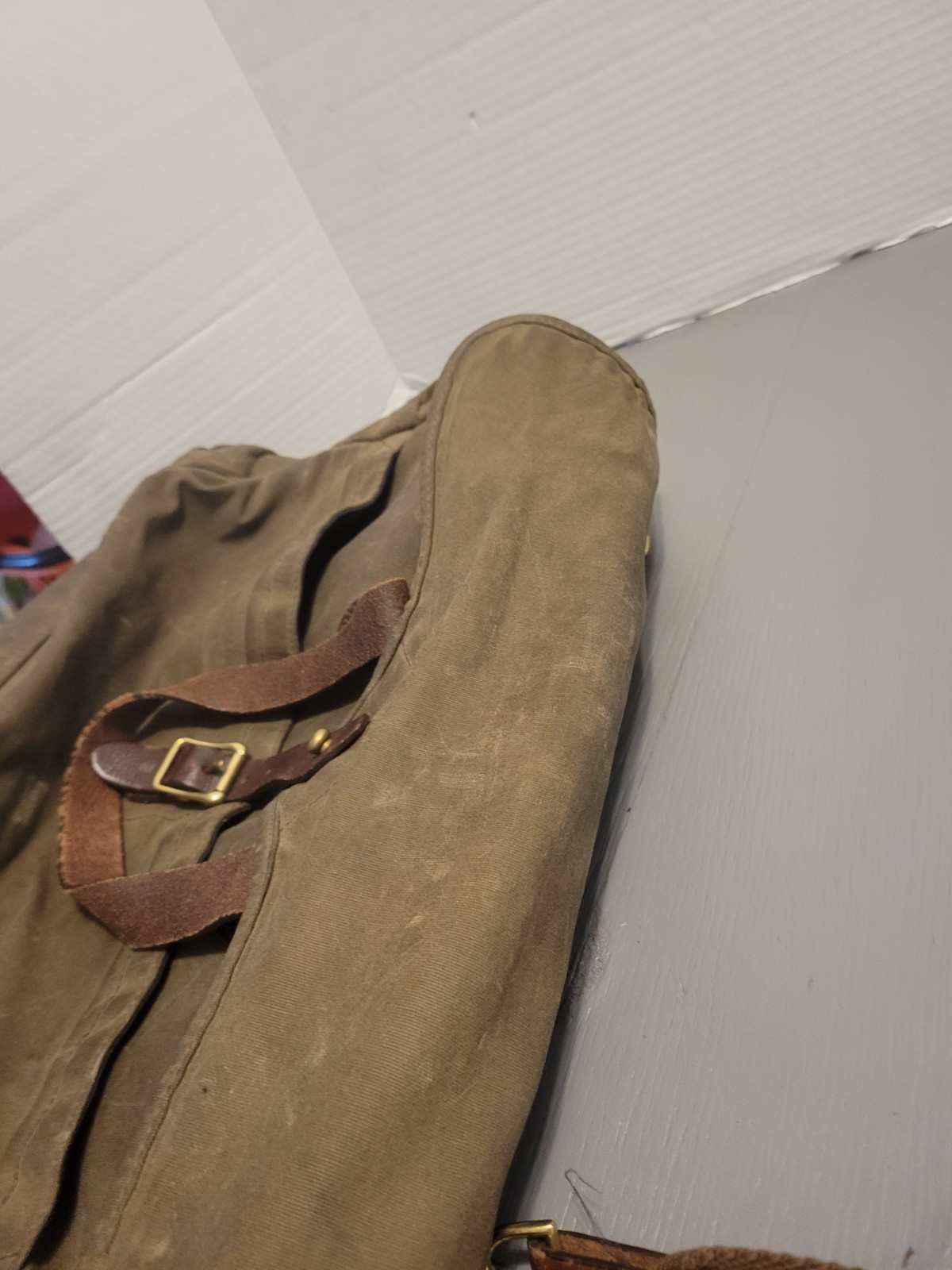 J Crew Dry Goods Abingdon Brown Waxed Canvas Leather Weekender Duffle Bag Read