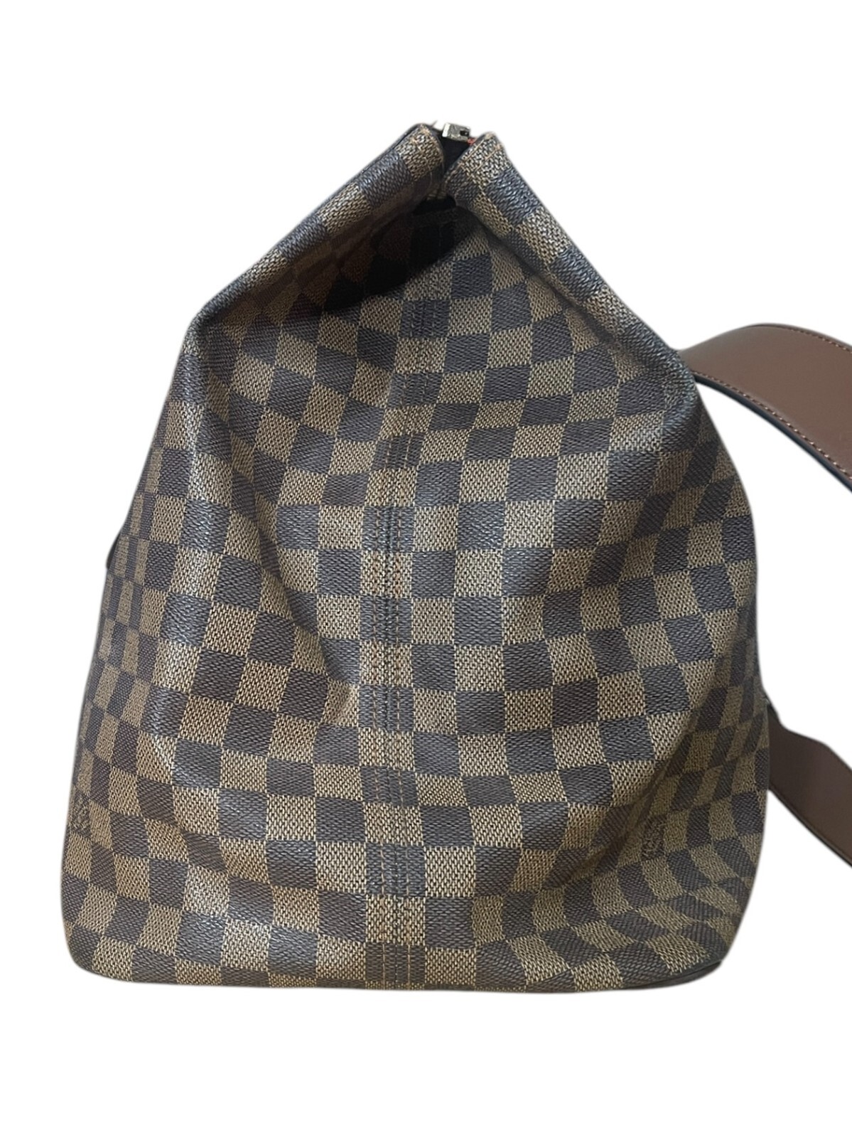 LOUIS VUITTON Damier Ebene Greenwich Canvas Leather Travel Gym Tote Bag Weekend