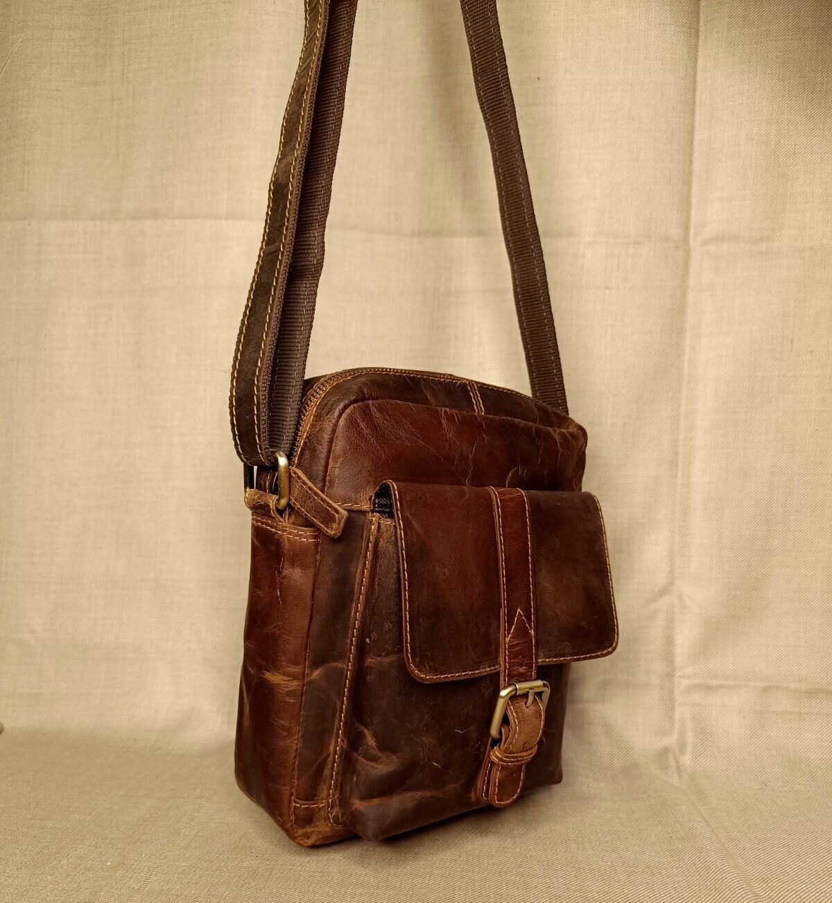9 In Crossbody Sling Bag Buffalo Leather Purse Satchel Handbag Messenger Bags
