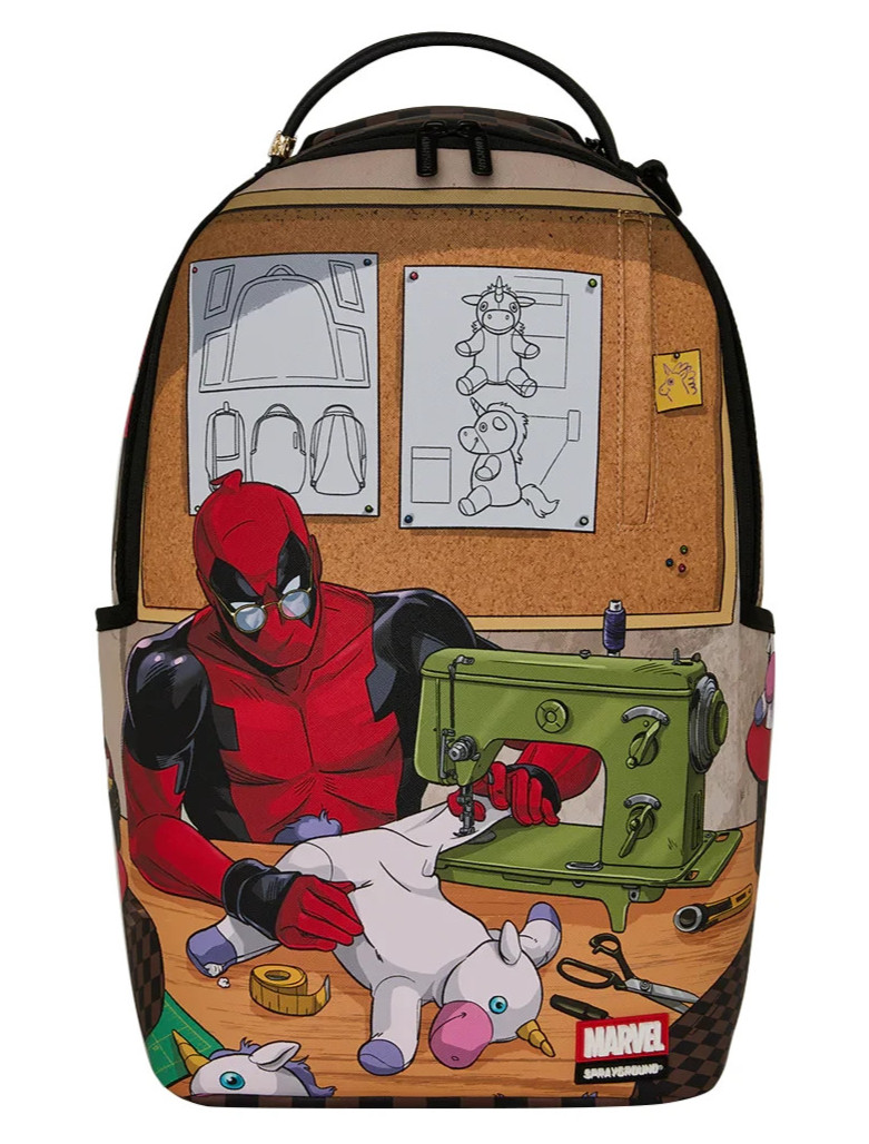 Sprayground x Deadpool Designer Backpack🔥New Black Bookbag Large School Bag