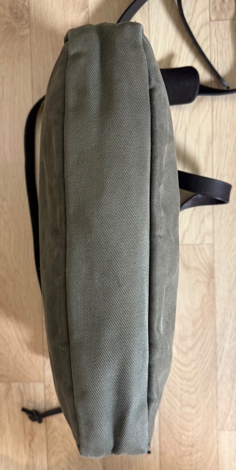Filson 256 Original Briefcase Otter Green USA Tin Cloth Leather Broken In Patina