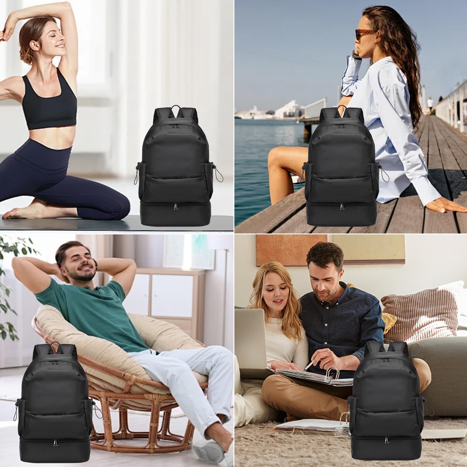 Gym Backpack for Men,Waterproof Travel Backpack With Shoe Compartment Lightwe…