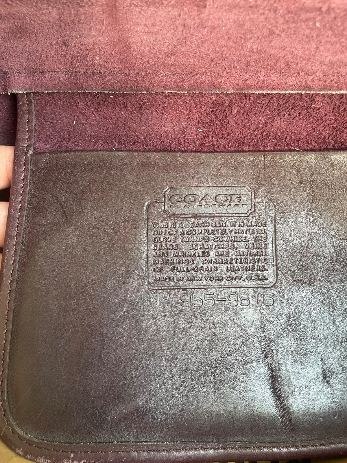 vintage Coach Metropolitan Briefcase bag in rare burgundy color made in NYC USA