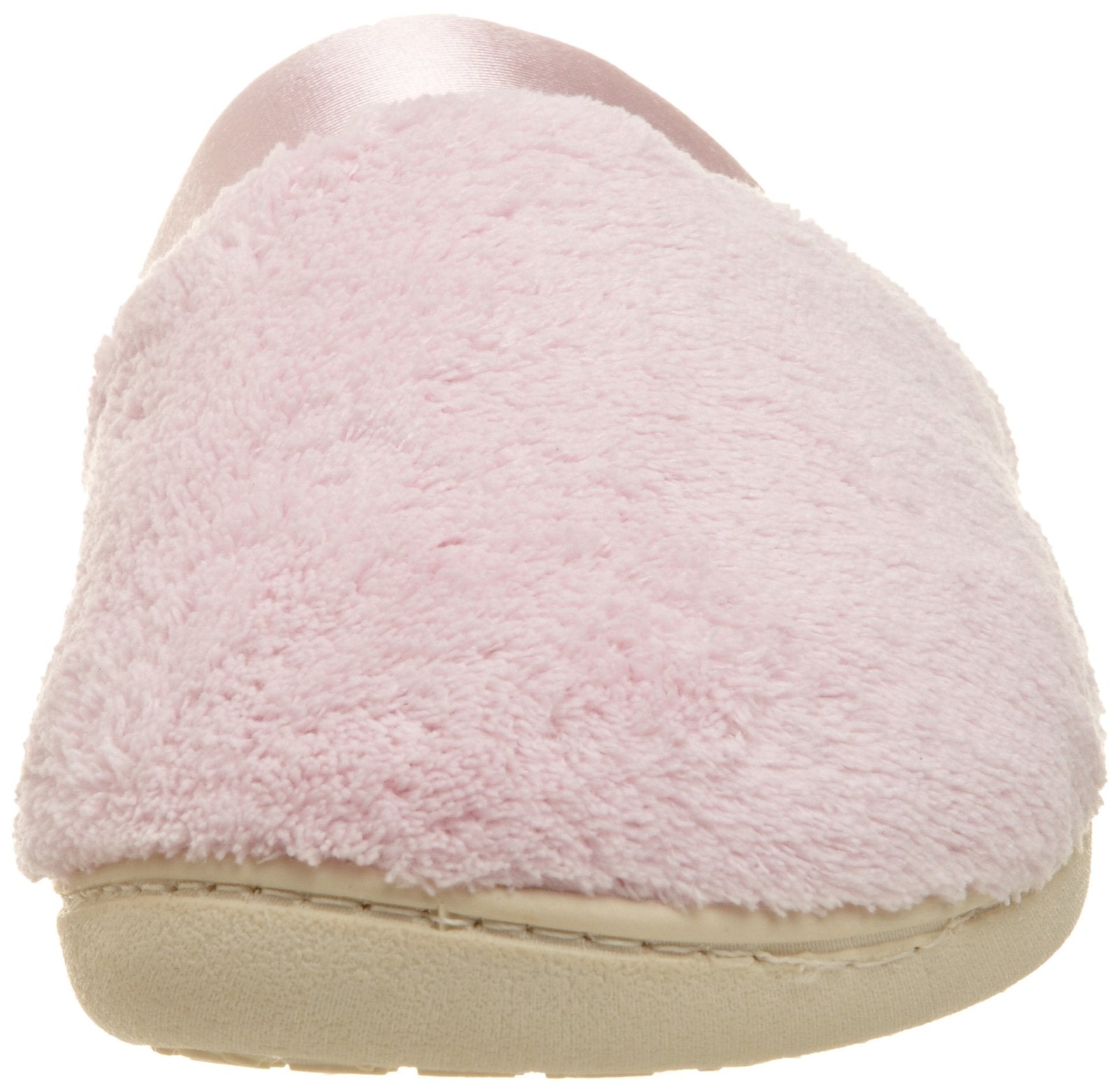Isotoner Women’s Microterry PillowStep Satin Cuff Slippers Peony 5 5 6 U1