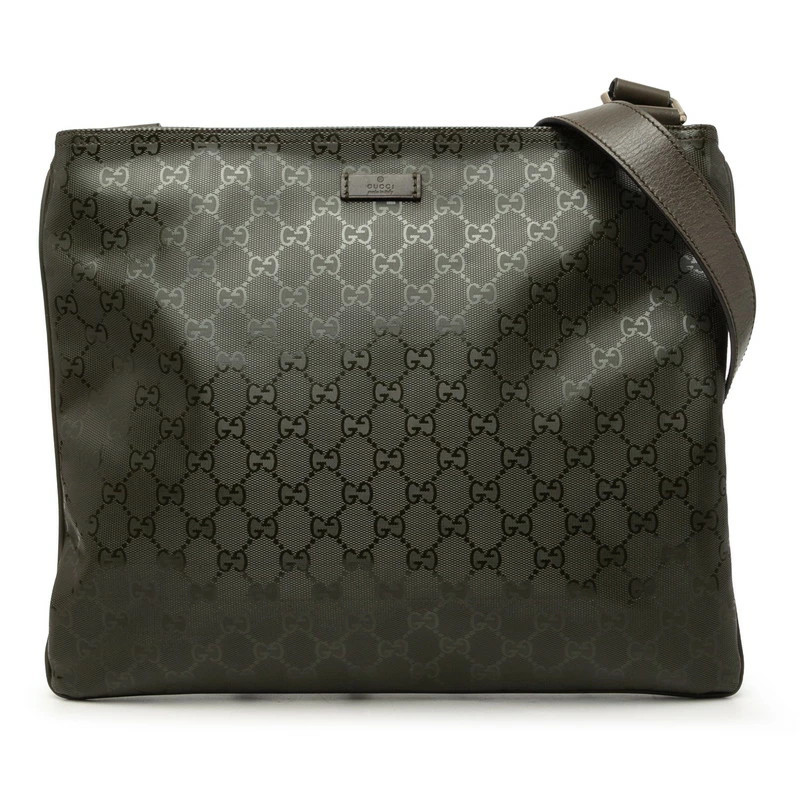 Gucci GG Implement Crossbody Shoulder Bag 201446 Moss Green PVC Leather