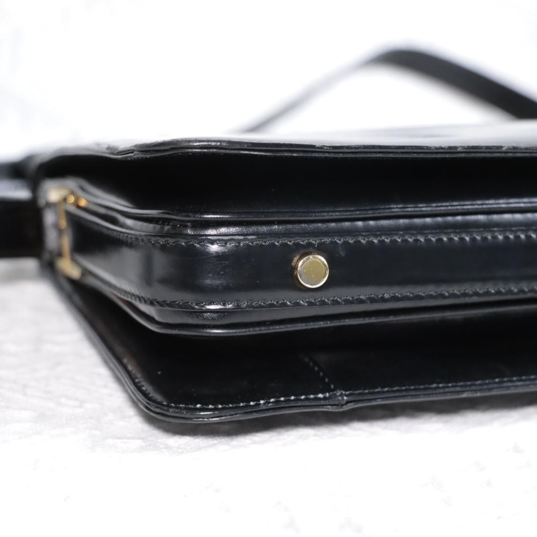 Loewe Shoulder Bag Crossbody Leather Anagram Embossed Formal Black 19×28.5×4.5cm