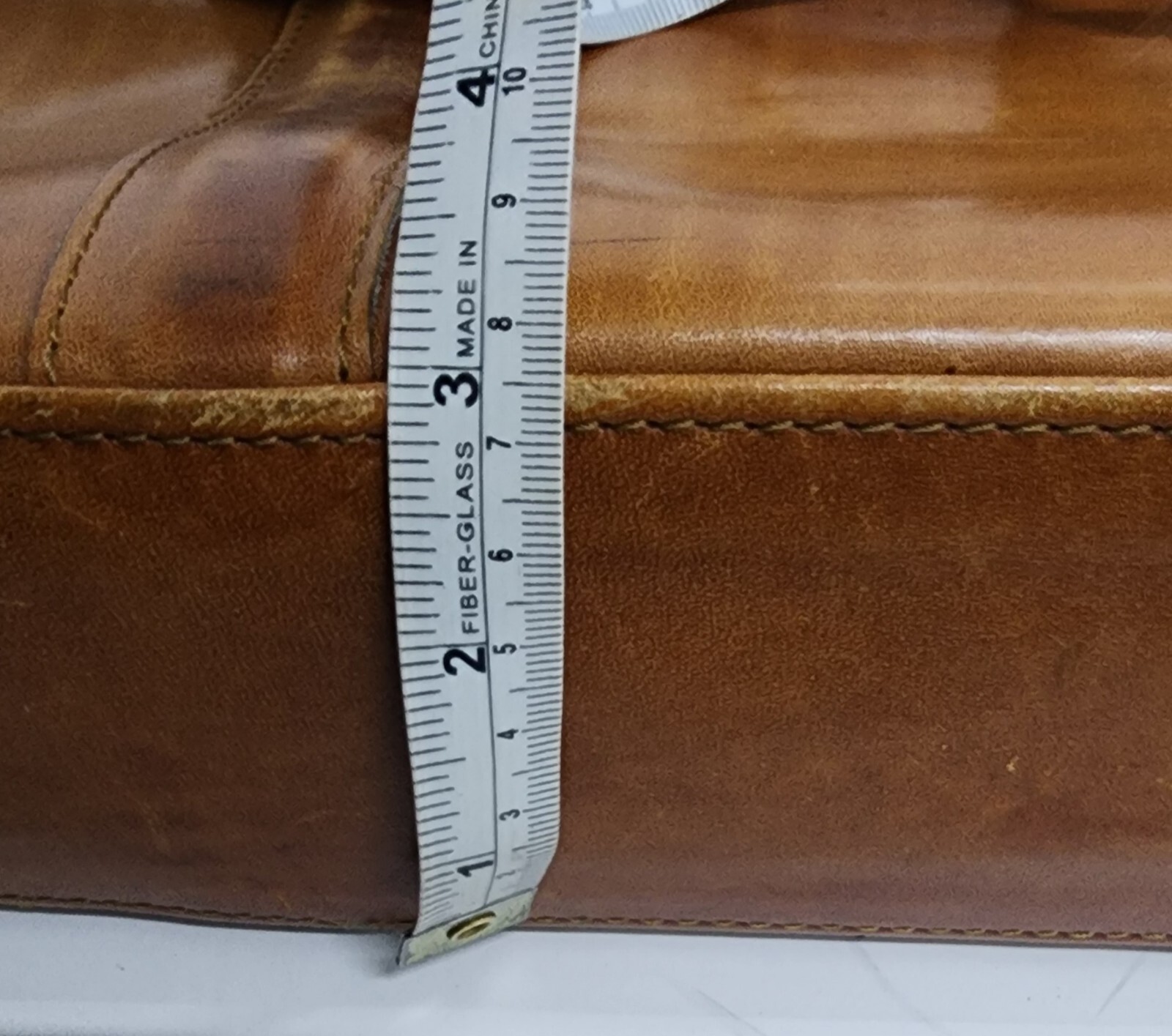 SCHLESINGER Executive Attache Briefcase Tan Brown Cowhide Leather Bag 17x12x3