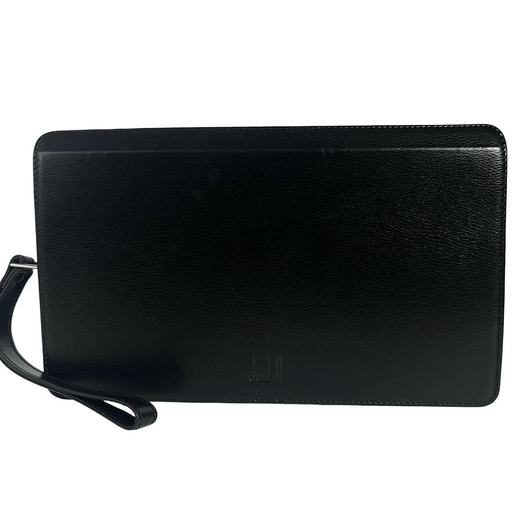 Dunhill Second Leather Clutch Bag Black 16.5x28x5cm Luxury Designer Accessory