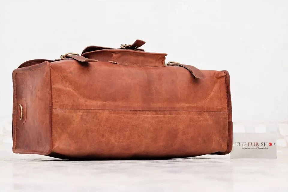 Men’s Spacious Weekender Leather Travel Luggage Gym Genuine Duffel Bag 28″