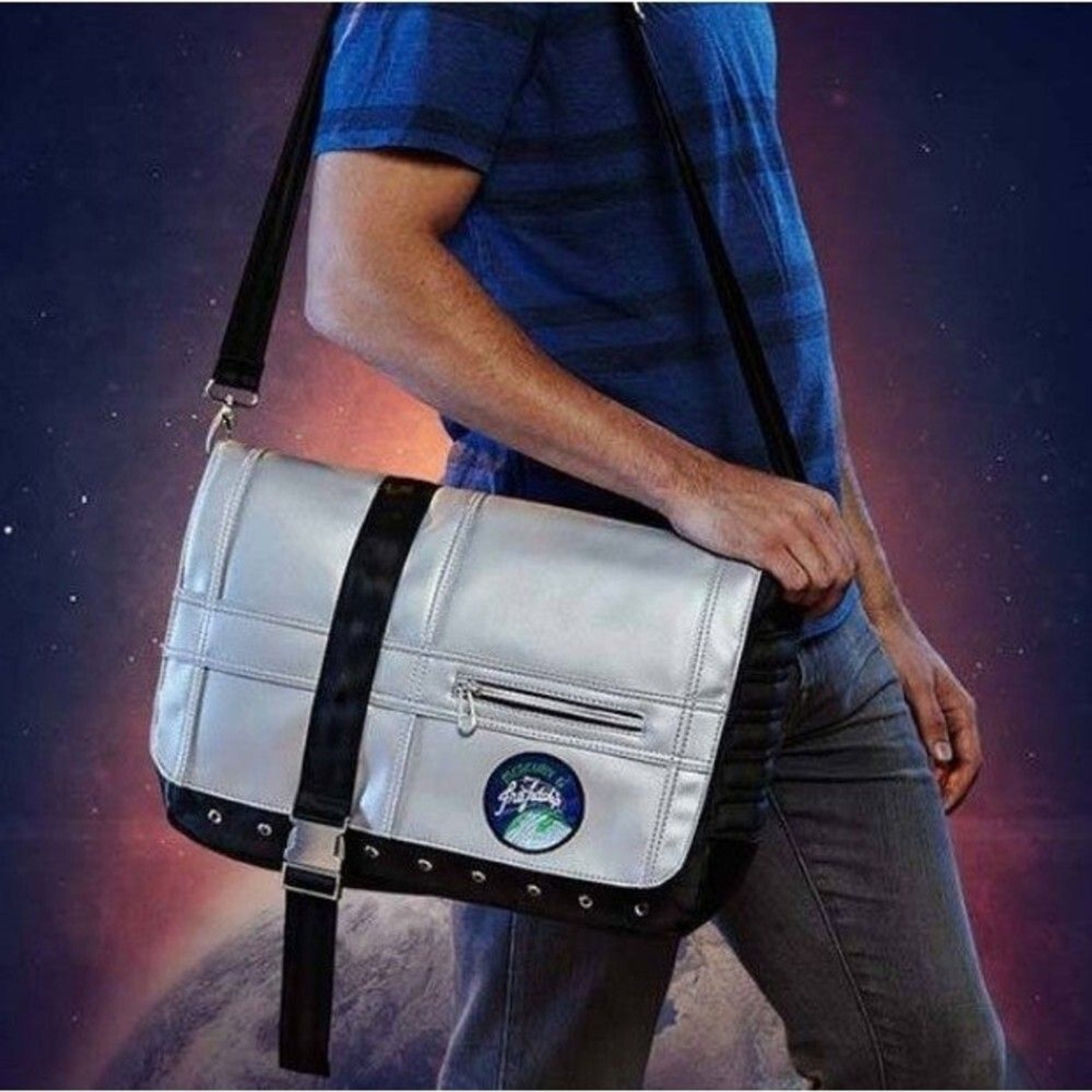 NASA Mercury 6 Messenger Bag Silver/ Gray