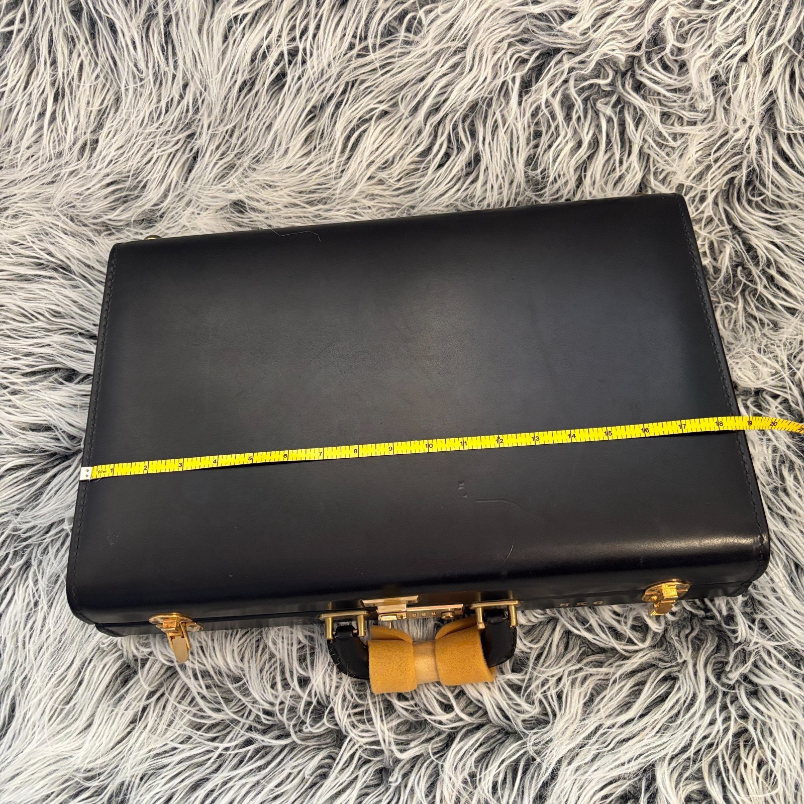 VTG Schlesinger Brothers Black Saddle Leather Briefcase Attaché RARE Sz 18 NWT